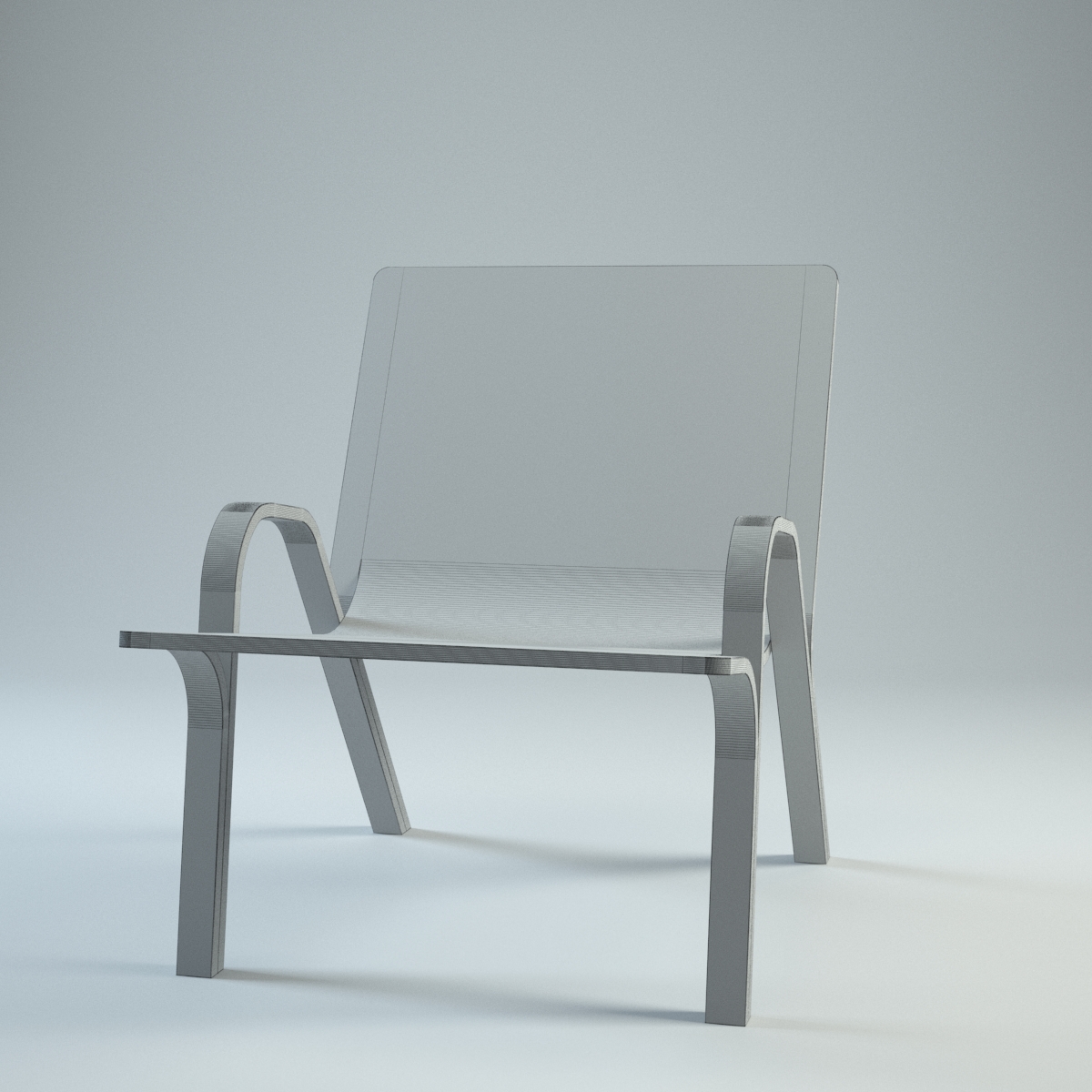 Vintage Ramified Armchair 3D model_7