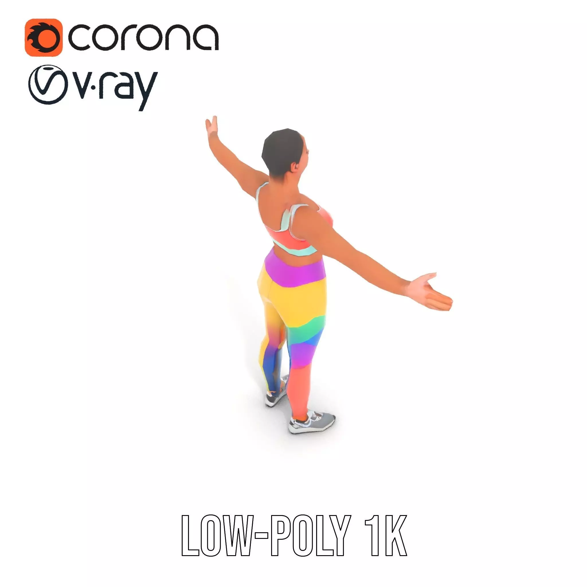 Vibrant Fitness Attire model pack Low-poly 3D model_11