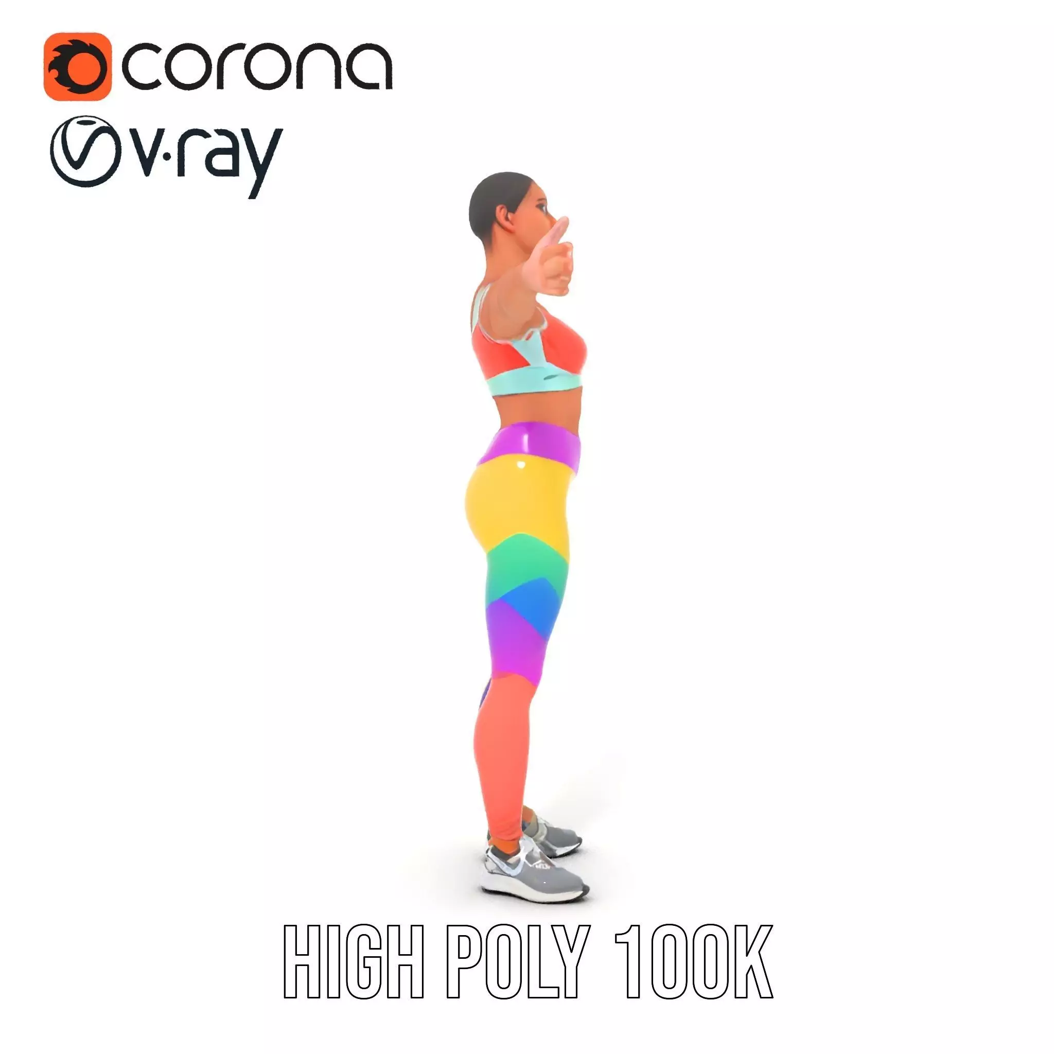 Vibrant Fitness Attire model pack Low-poly 3D model_31