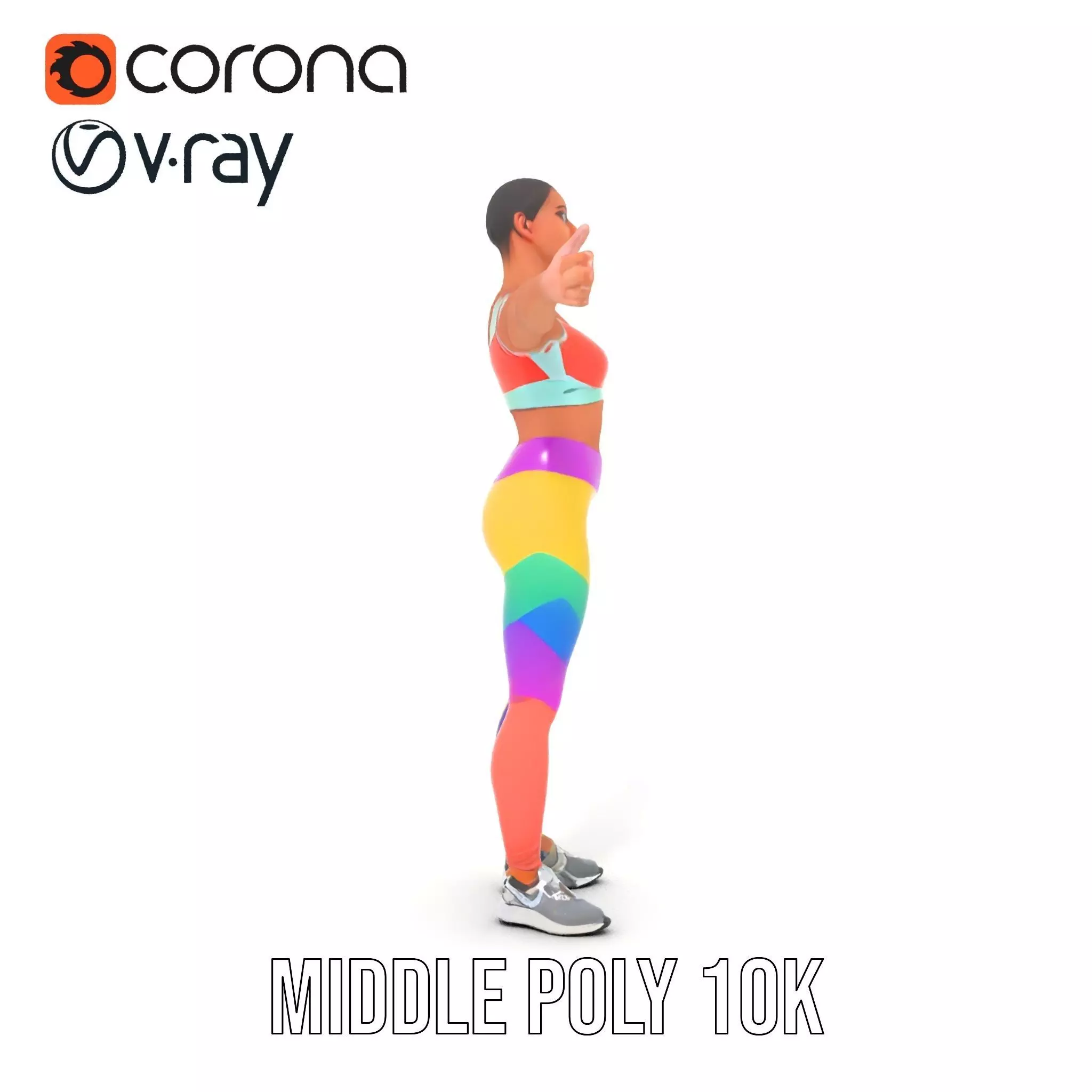 Vibrant Fitness Attire model pack Low-poly 3D model_29
