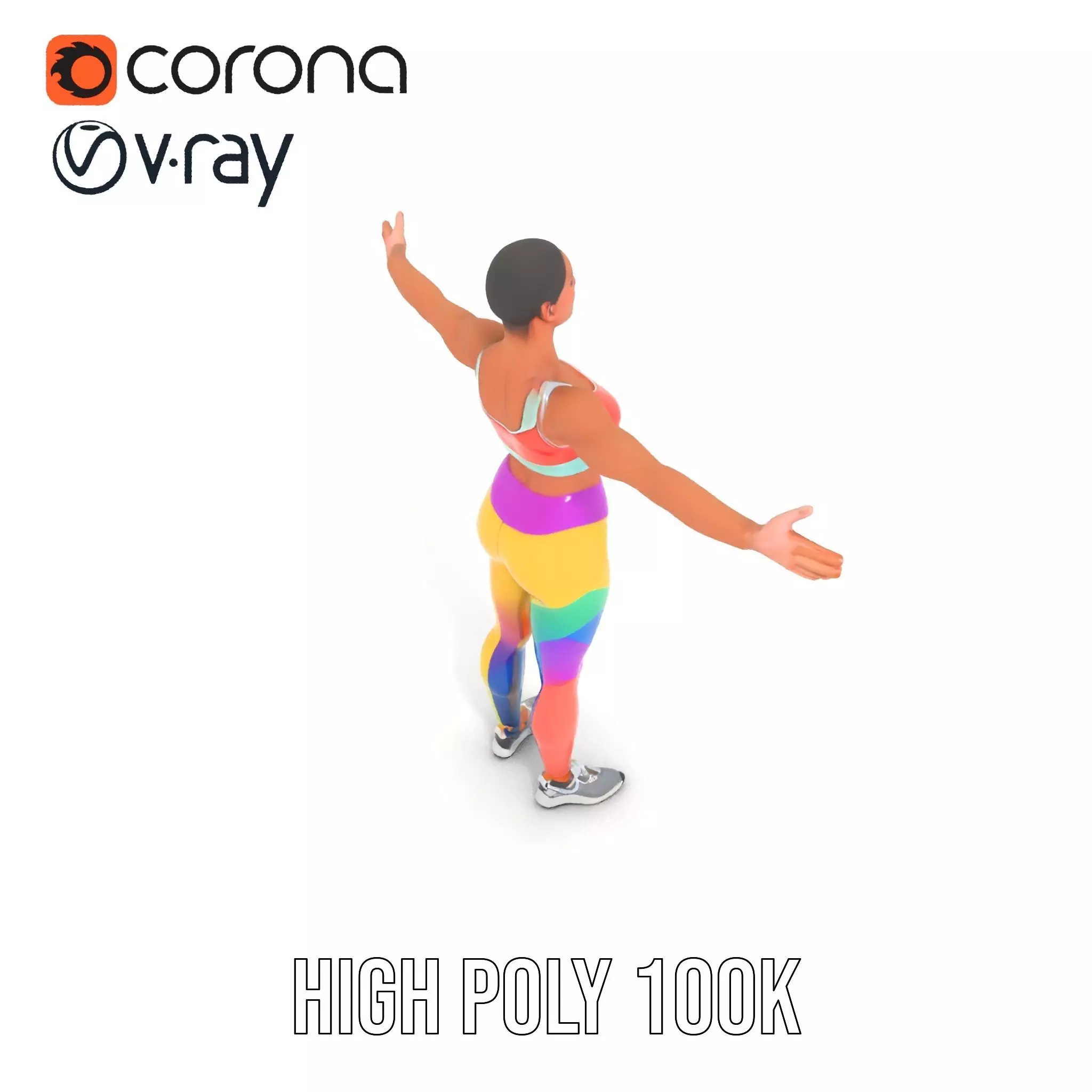 Vibrant Fitness Attire model pack Low-poly 3D model_12