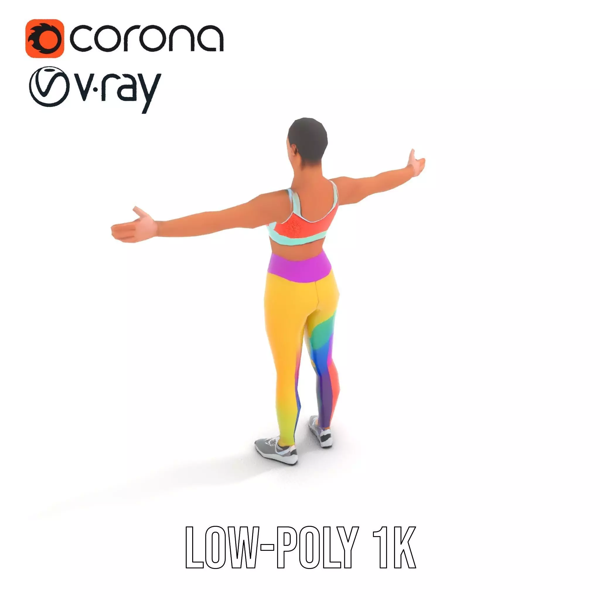Vibrant Fitness Attire model pack Low-poly 3D model_14