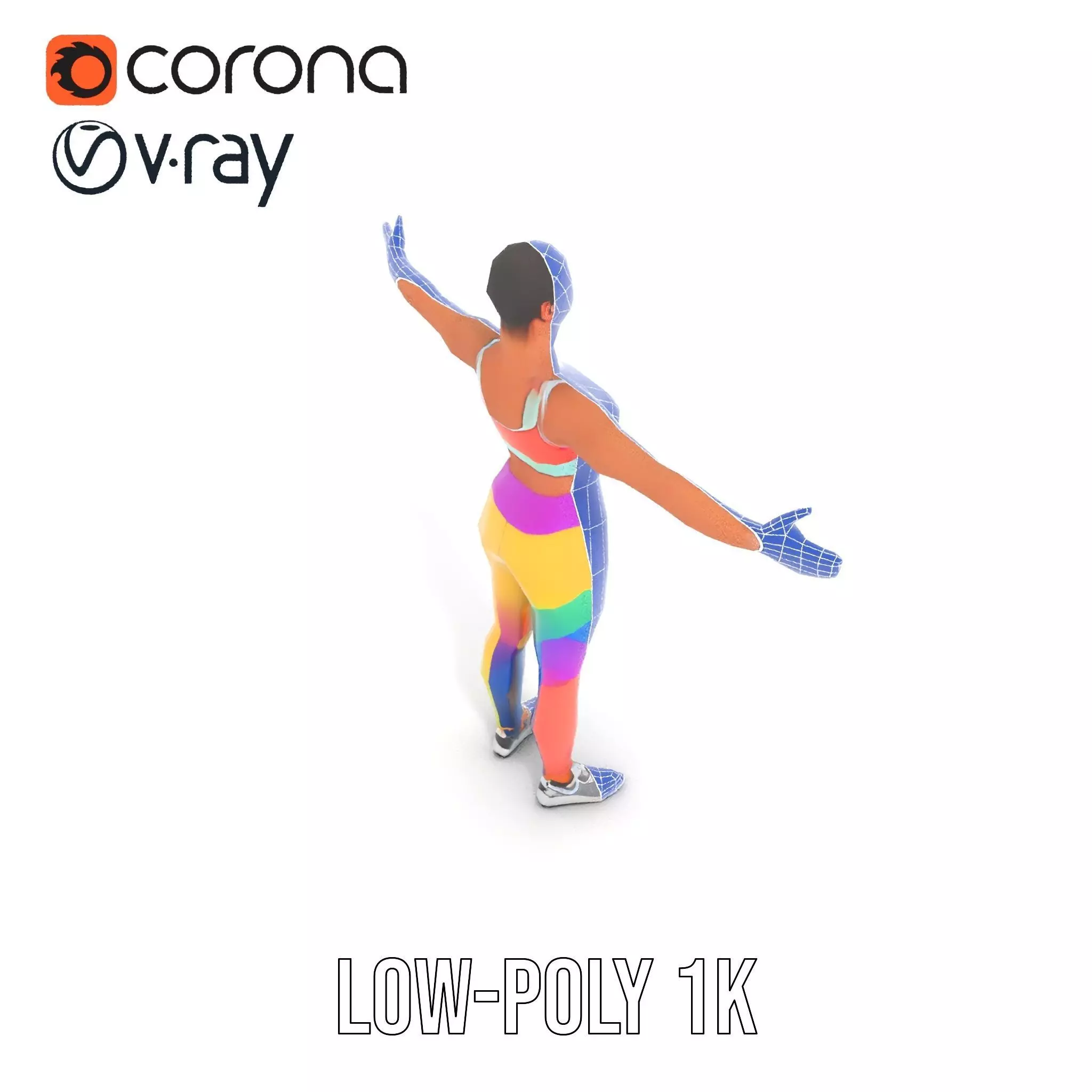 Vibrant Fitness Attire model pack Low-poly 3D model_7