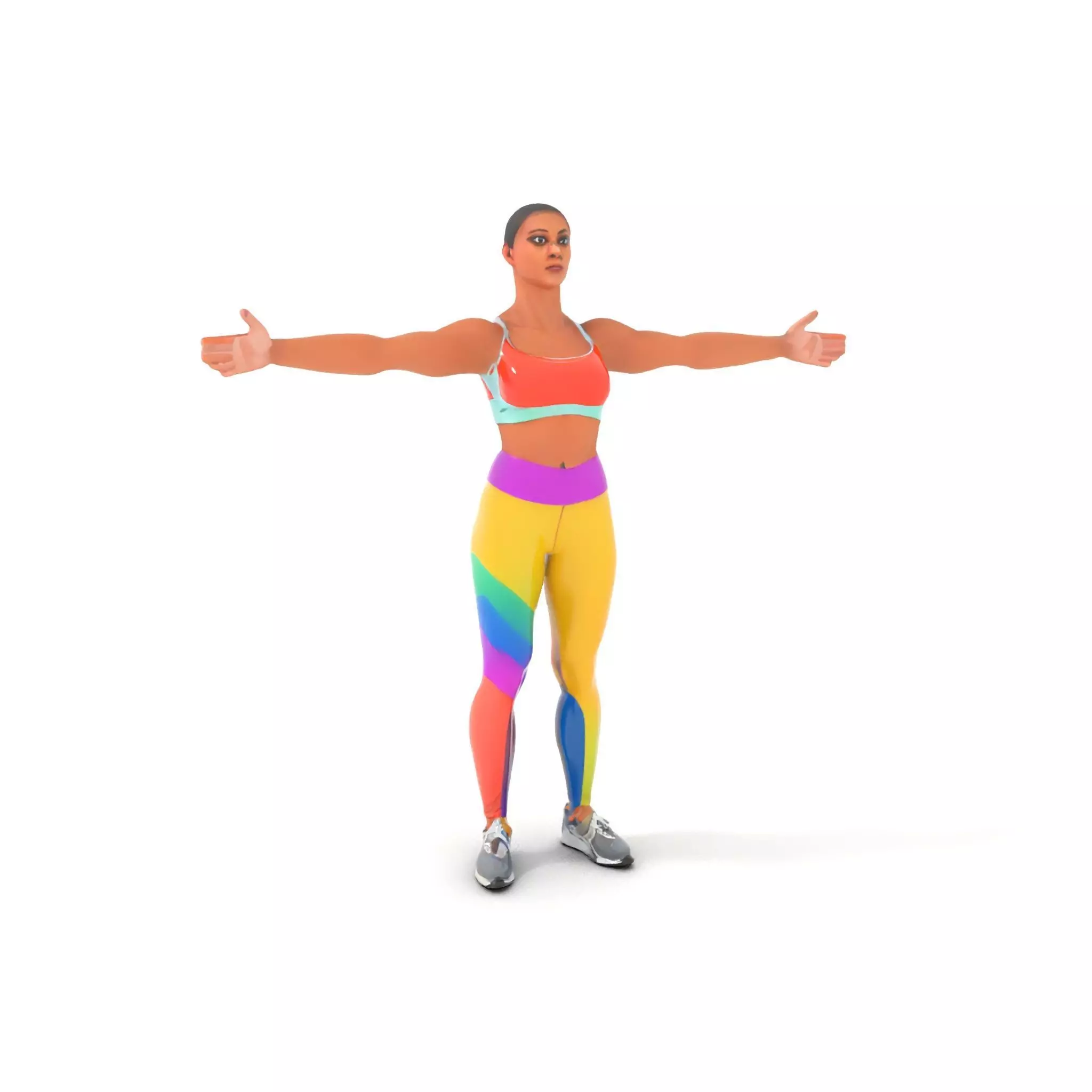 Vibrant Fitness Attire model pack Low-poly 3D model_0