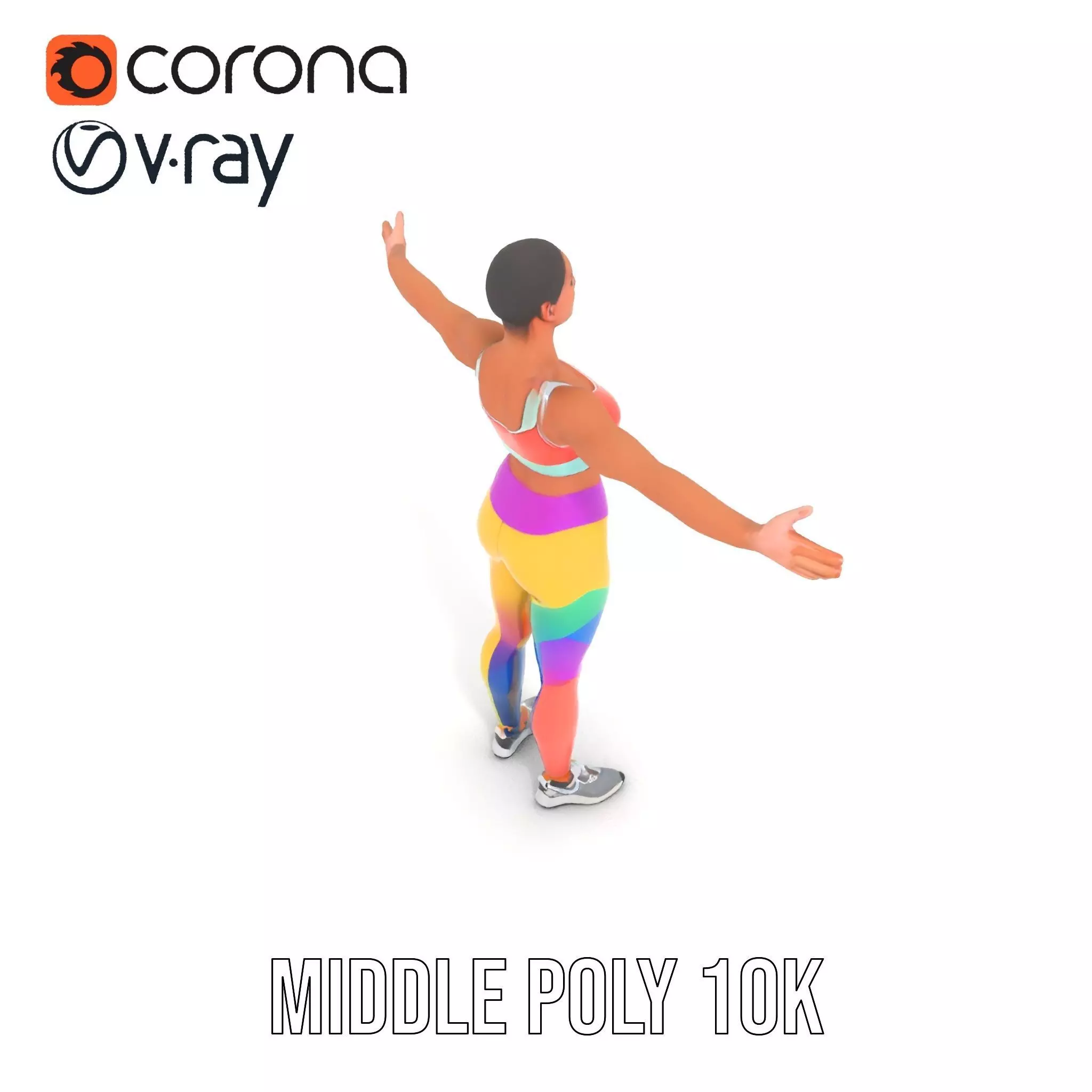 Vibrant Fitness Attire model pack Low-poly 3D model_23