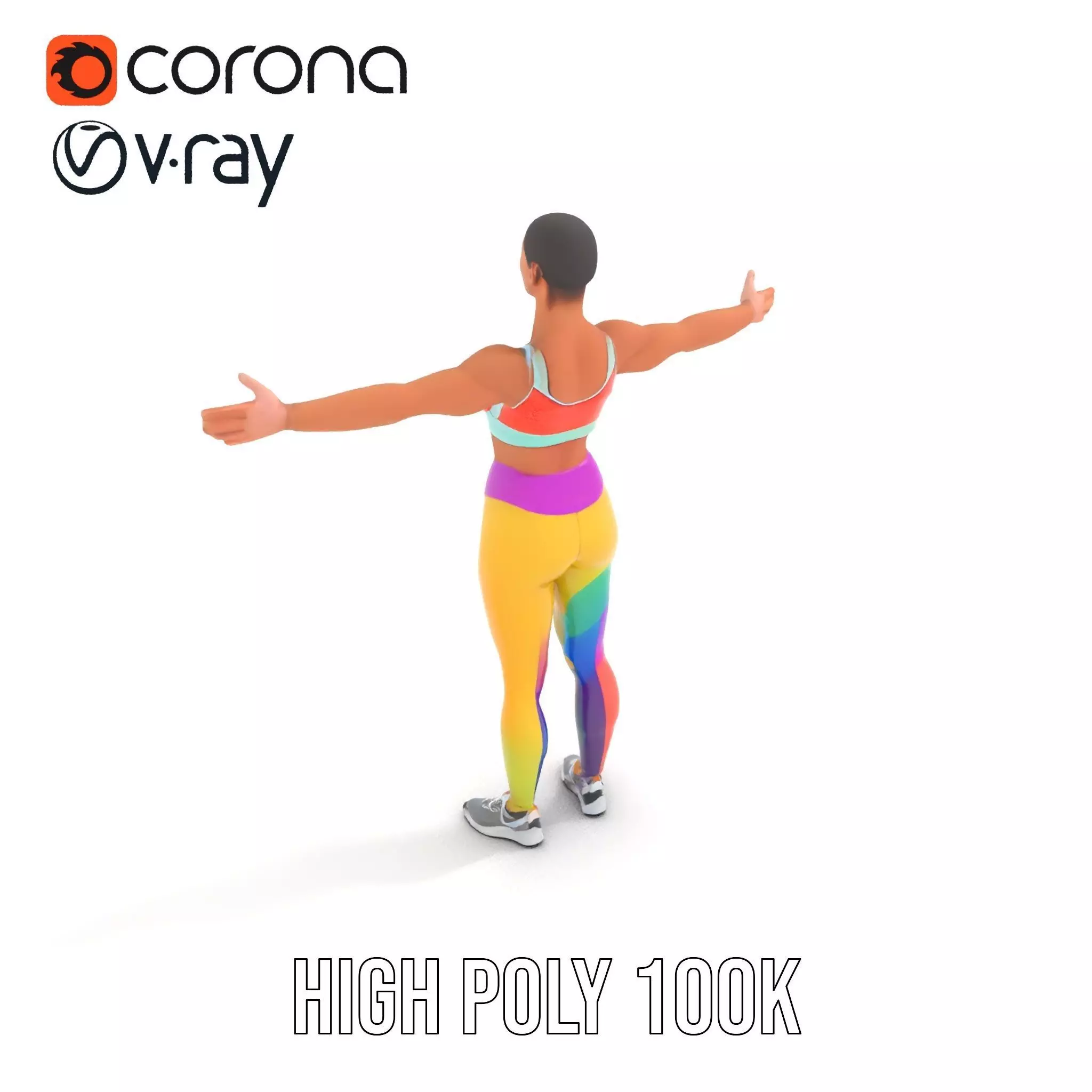 Vibrant Fitness Attire model pack Low-poly 3D model_32