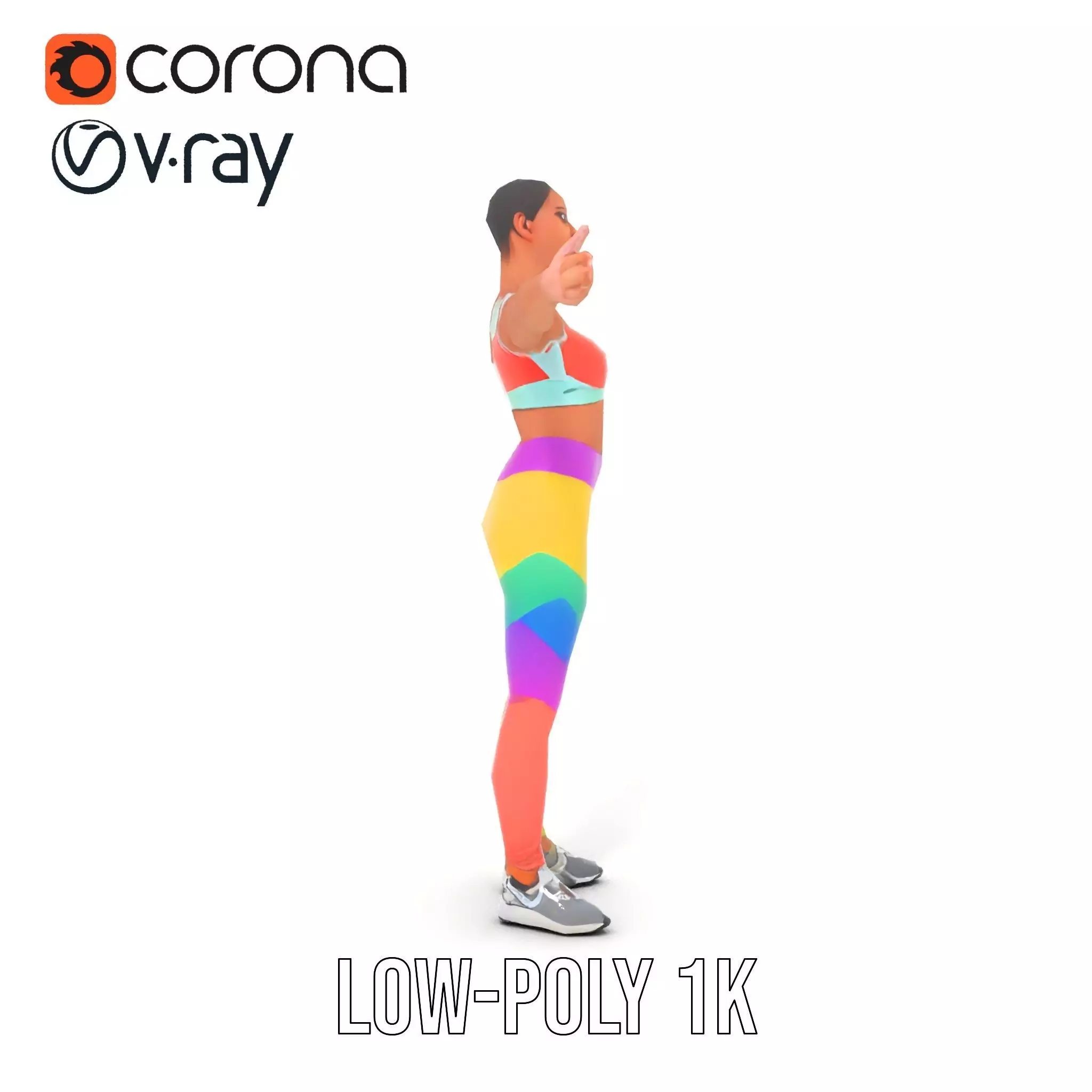 Vibrant Fitness Attire model pack Low-poly 3D model_8