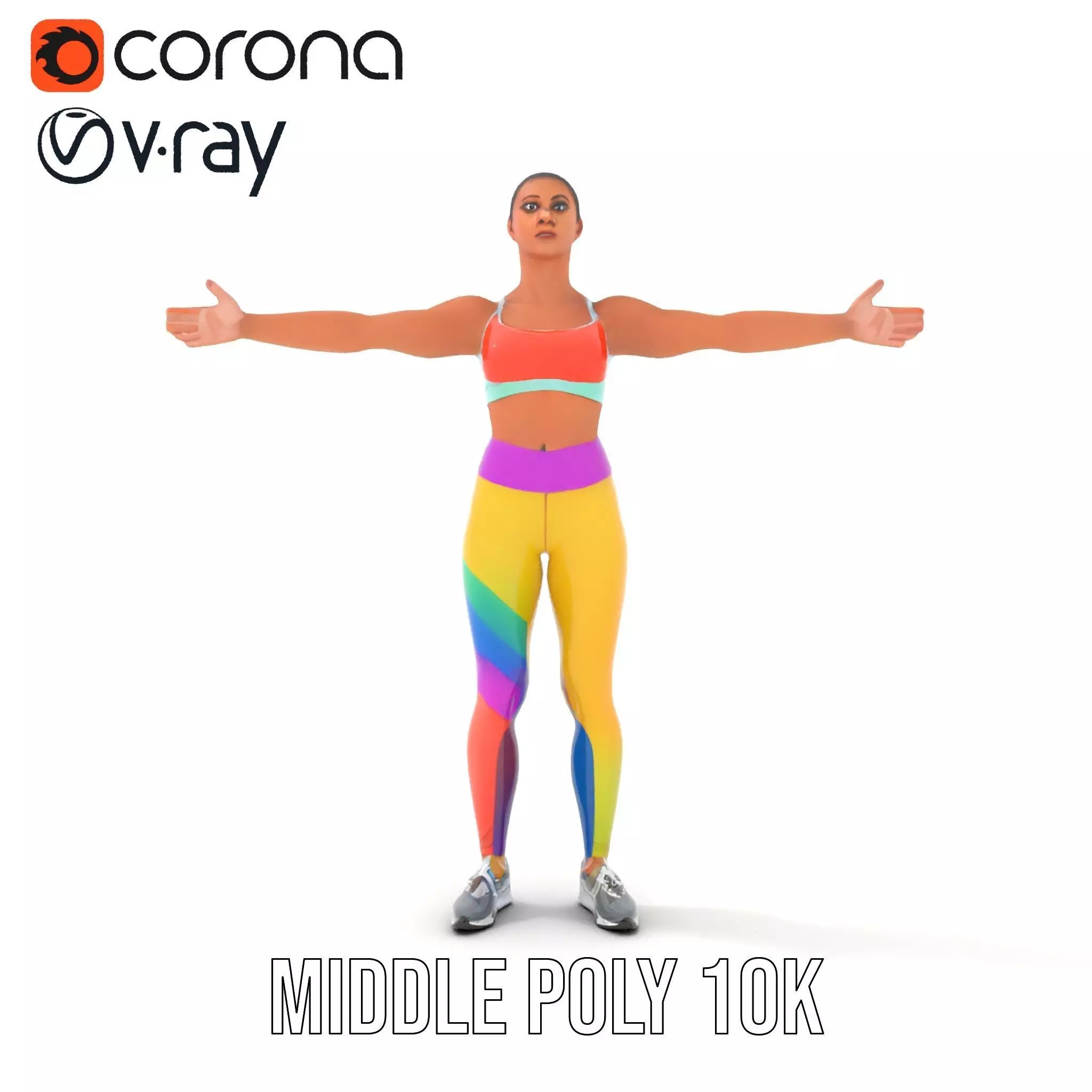 Vibrant Fitness Attire model pack Low-poly 3D model_26