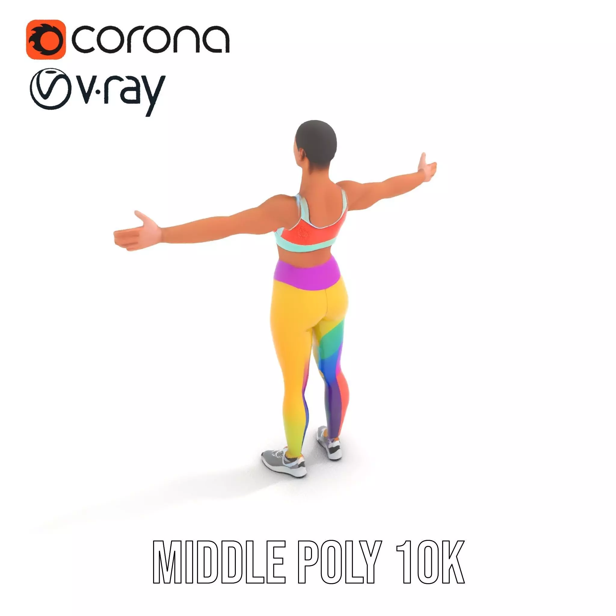 Vibrant Fitness Attire model pack Low-poly 3D model_6