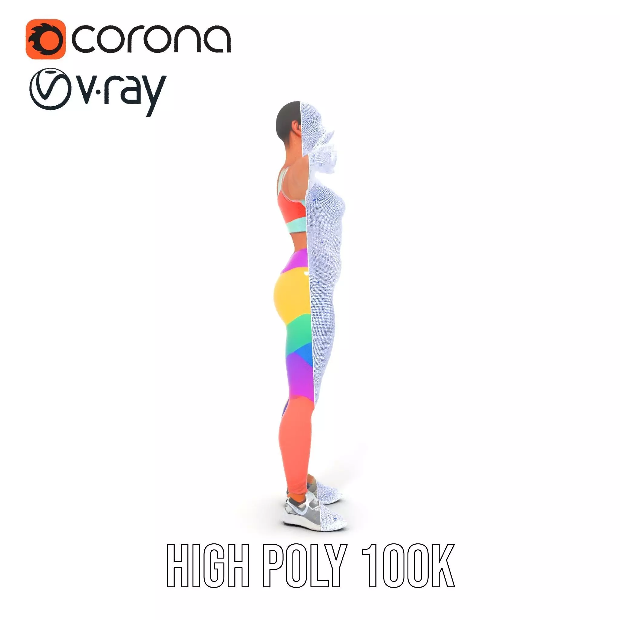 Vibrant Fitness Attire model pack Low-poly 3D model_9