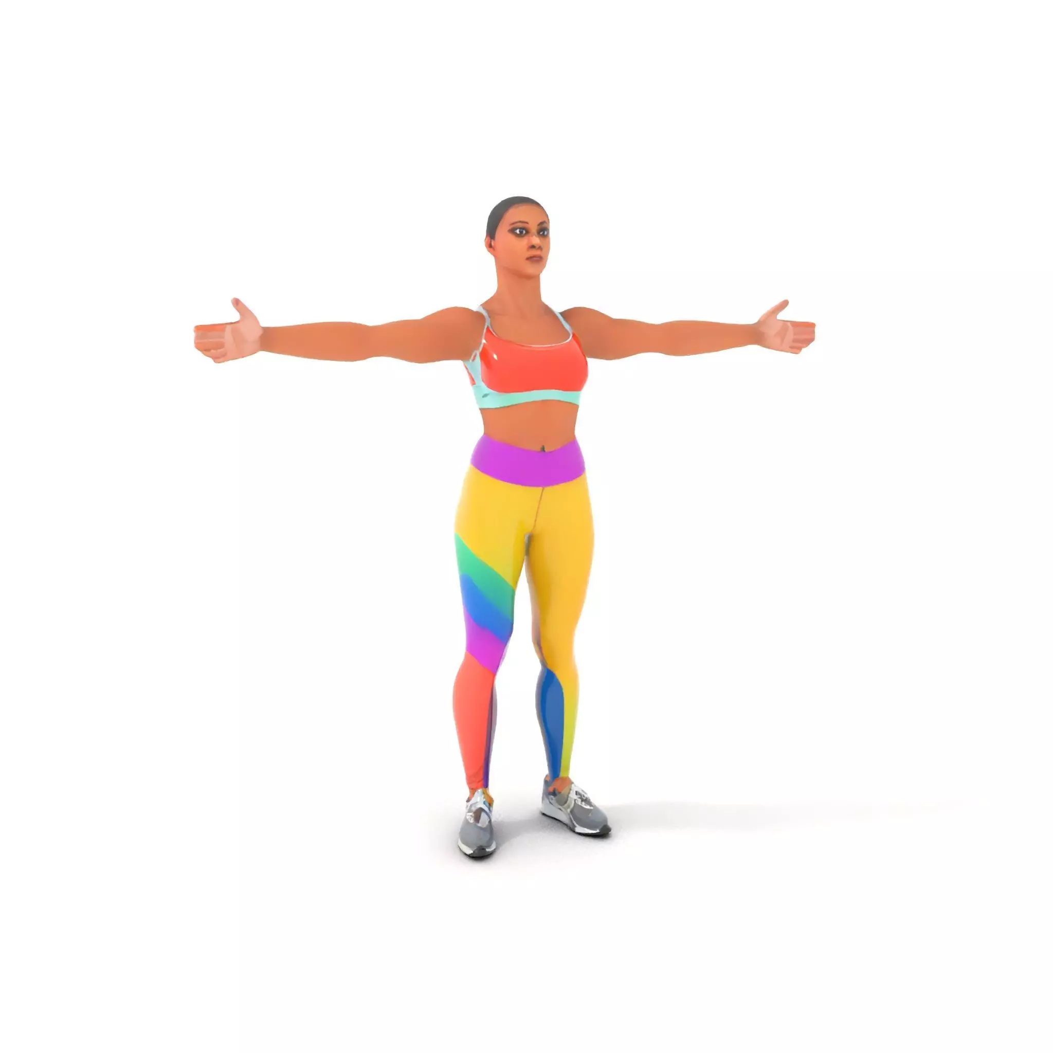Vibrant Fitness Attire model pack Low-poly 3D model_5