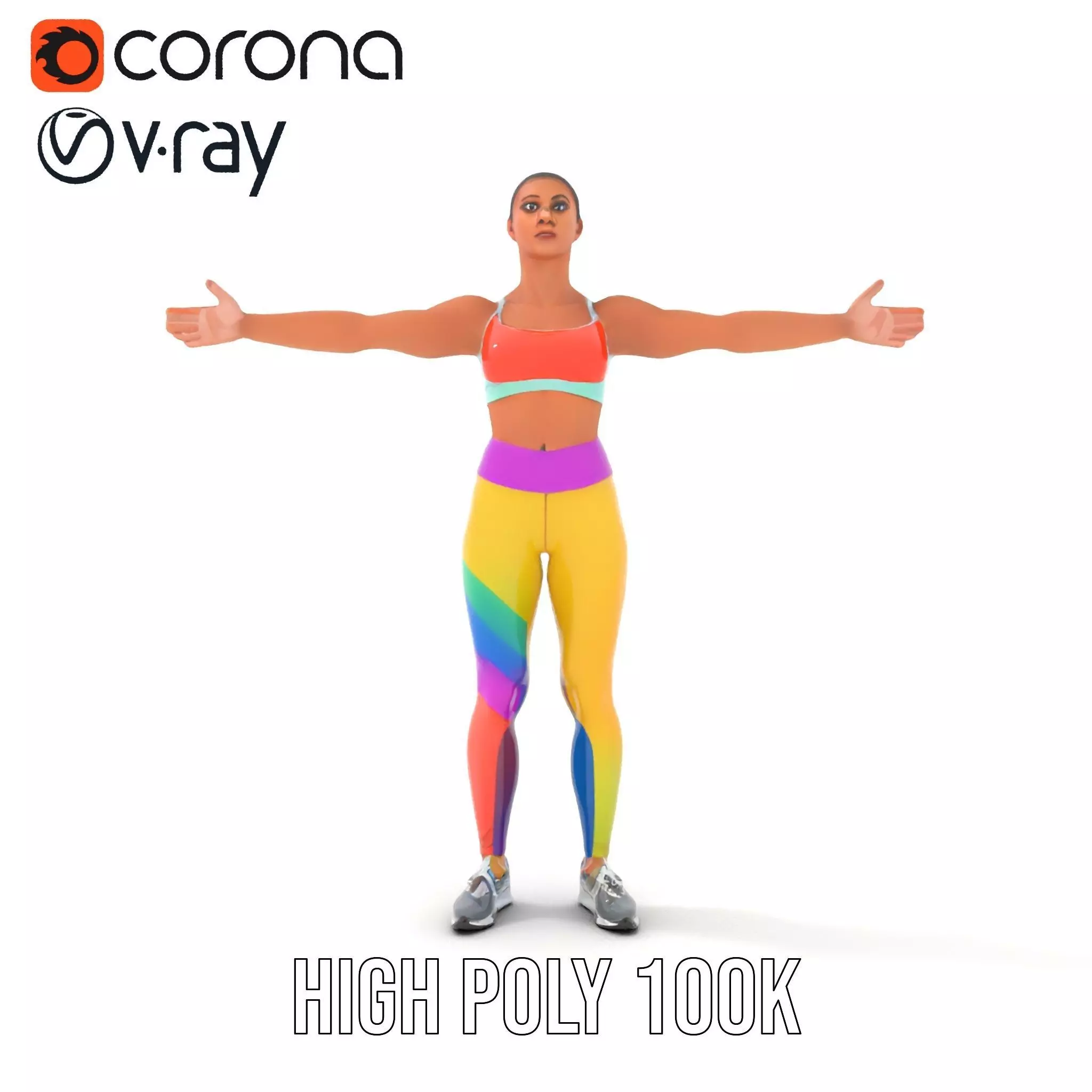 Vibrant Fitness Attire model pack Low-poly 3D model_20