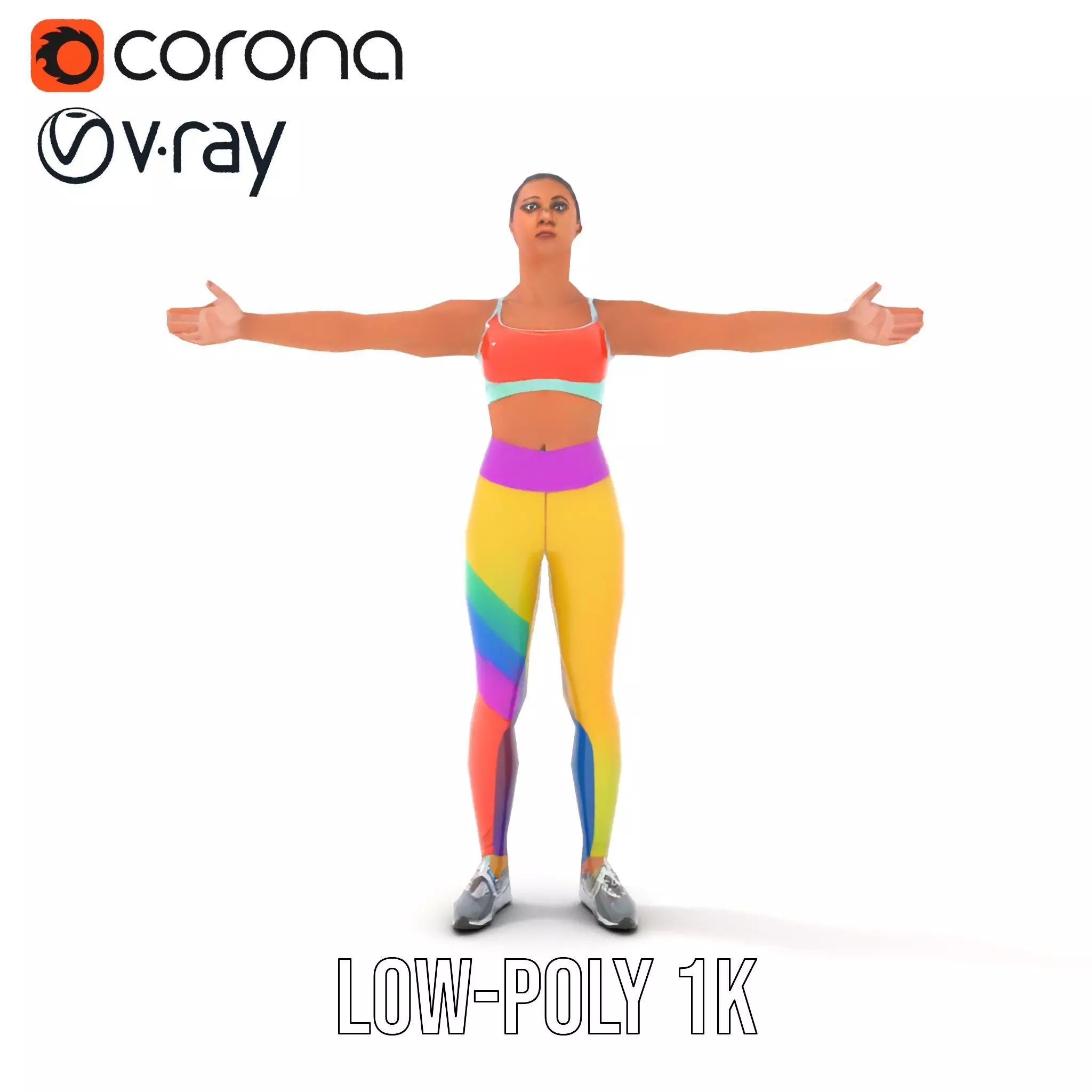 Vibrant Fitness Attire model pack Low-poly 3D model_17