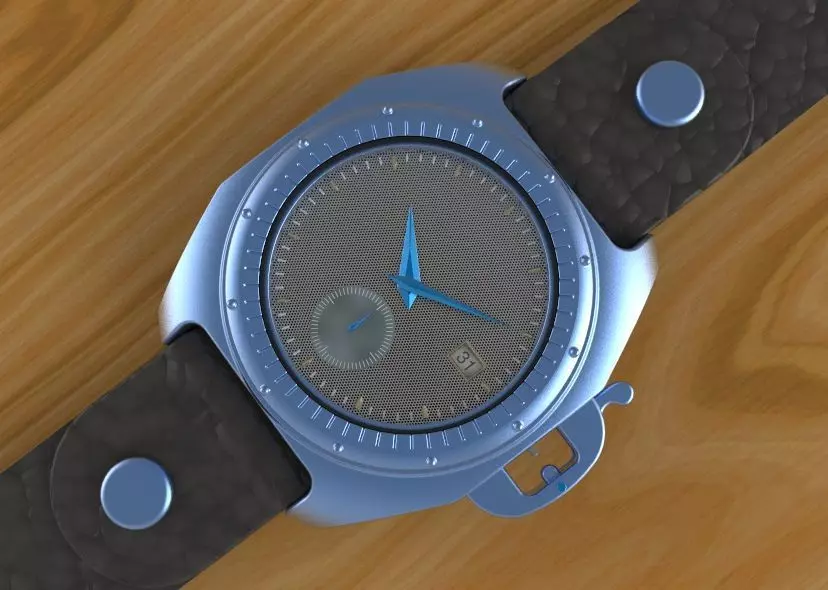 Automatic Wrist Watch ETA 2895 2 movement 3D print model_4