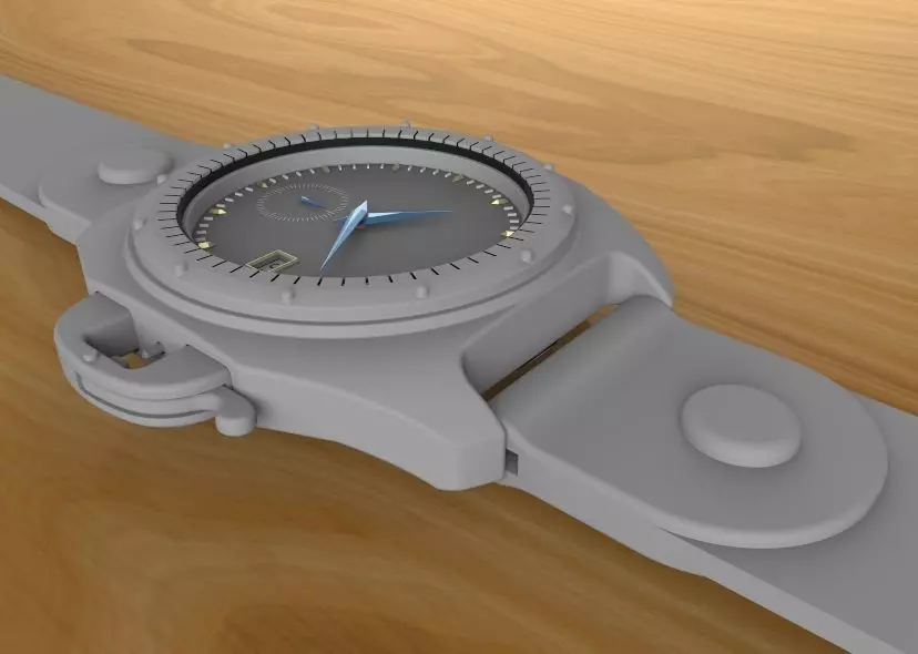 Automatic Wrist Watch ETA 2895 2 movement 3D print model_16