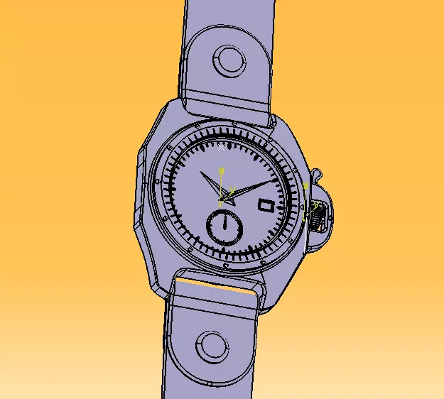 Automatic Wrist Watch ETA 2895 2 movement 3D print model_40