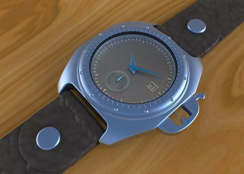 Automatic Wrist Watch ETA 2895 2 movement 3D print model_5