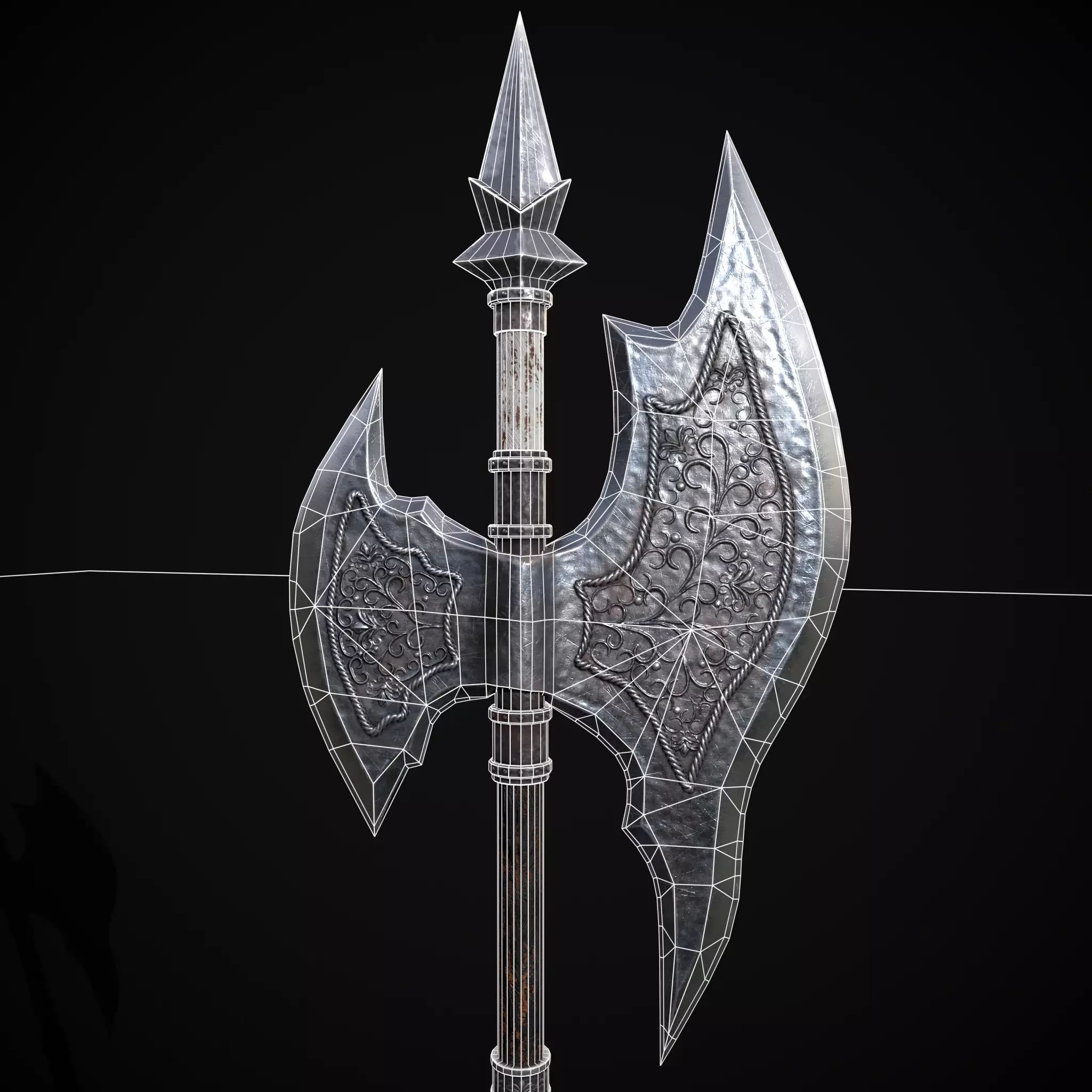 WB Halberd Low-poly 3D model_4