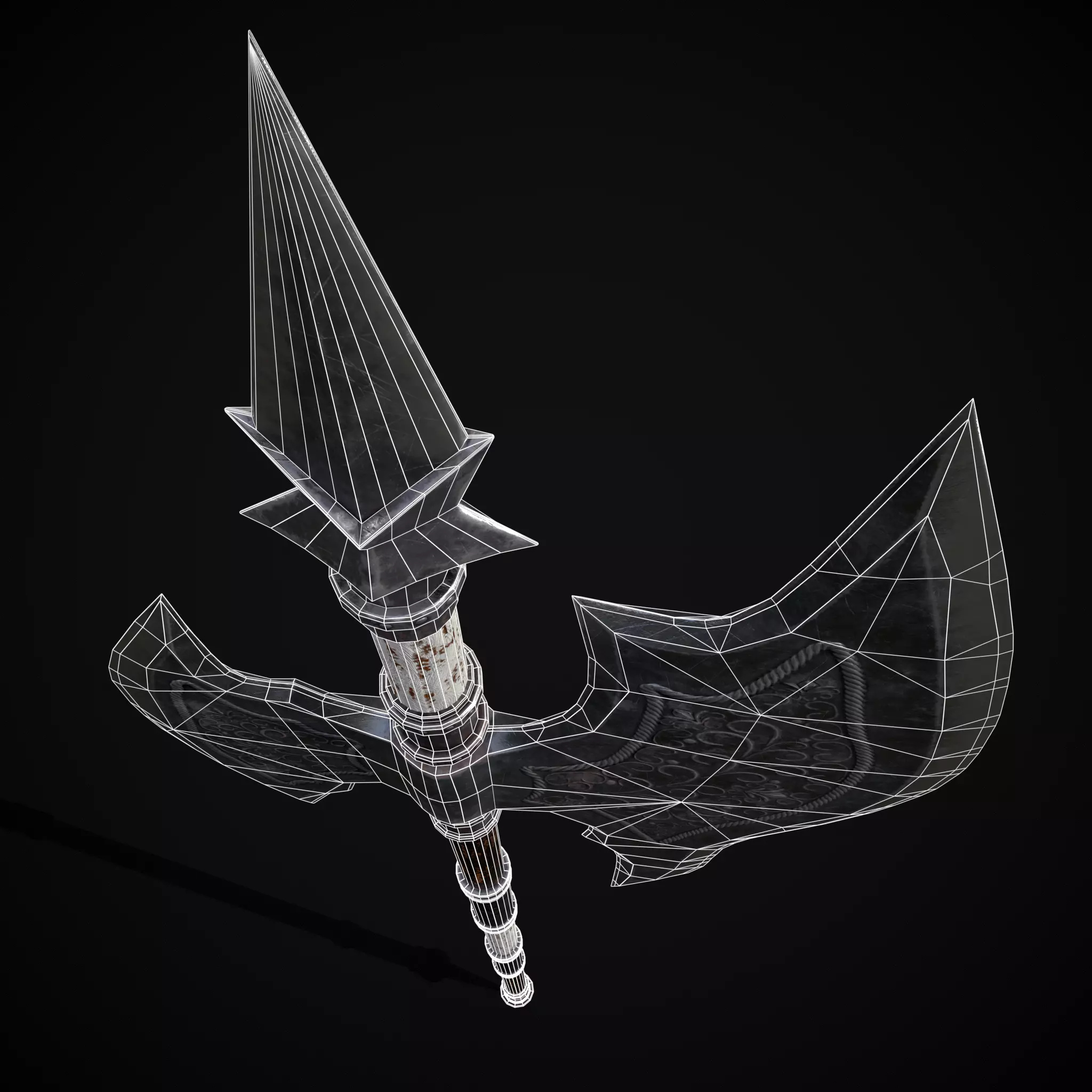 WB Halberd Low-poly 3D model_16