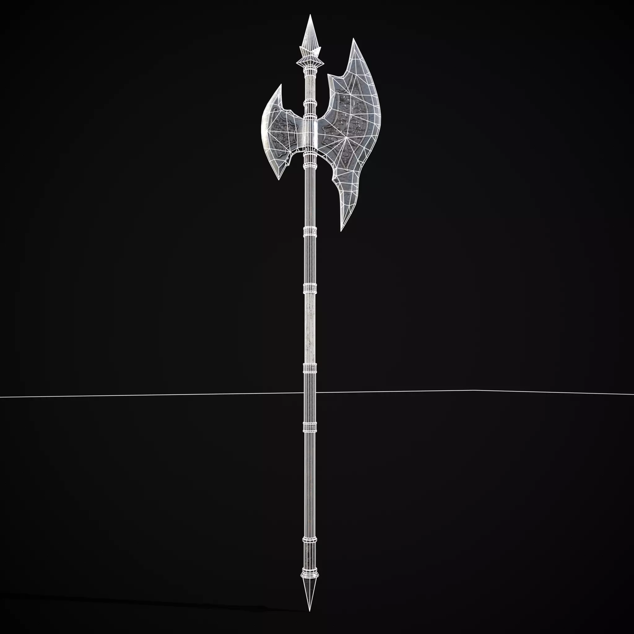 WB Halberd Low-poly 3D model_21