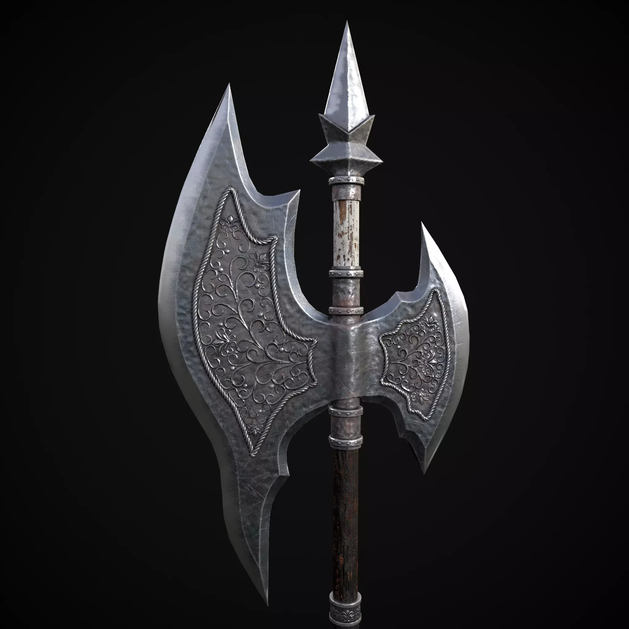 WB Halberd Low-poly 3D model_11
