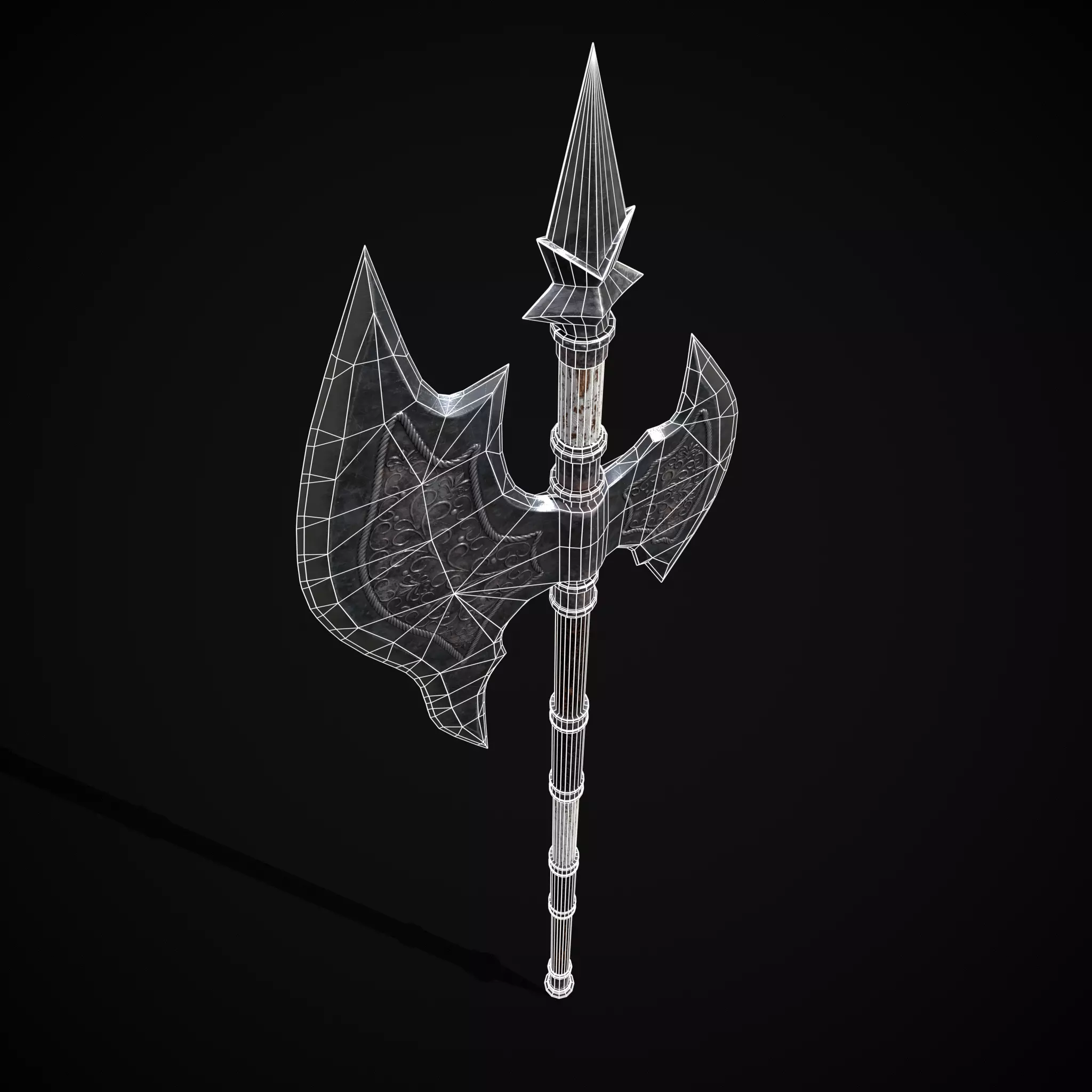 WB Halberd Low-poly 3D model_14