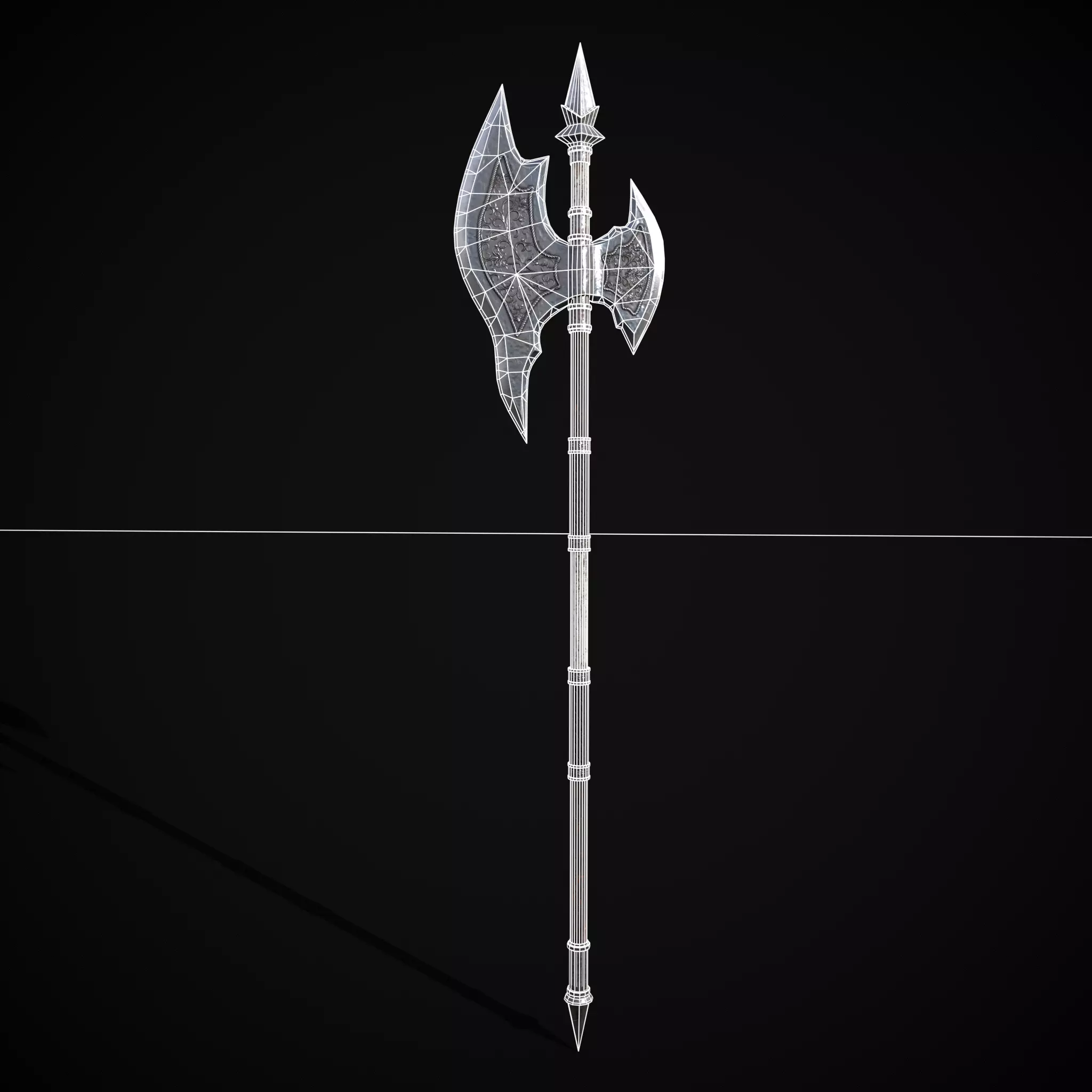 WB Halberd Low-poly 3D model_10