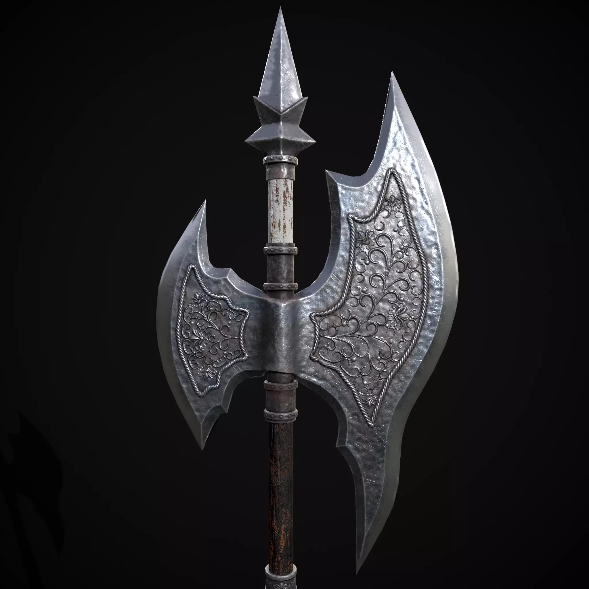 WB Halberd Low-poly 3D model_3