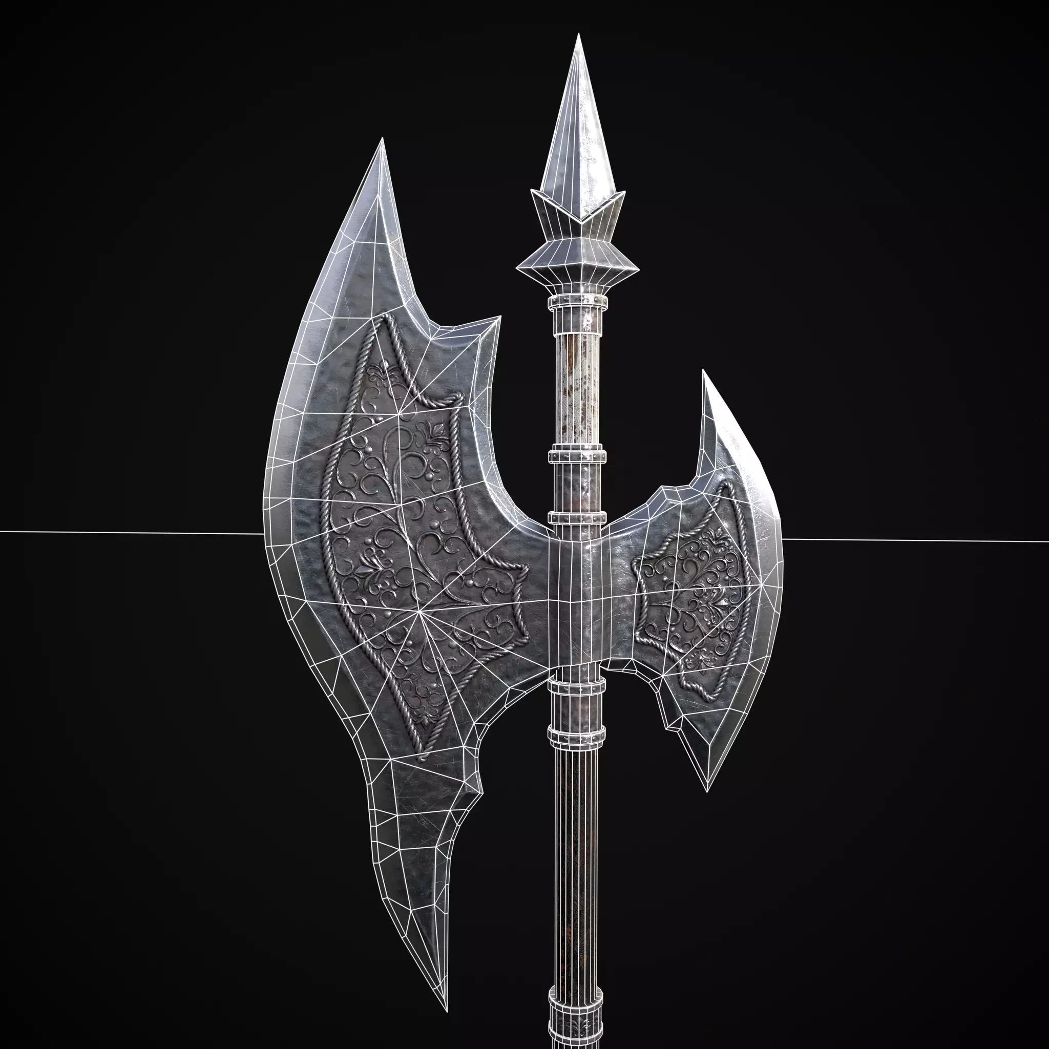 WB Halberd Low-poly 3D model_12