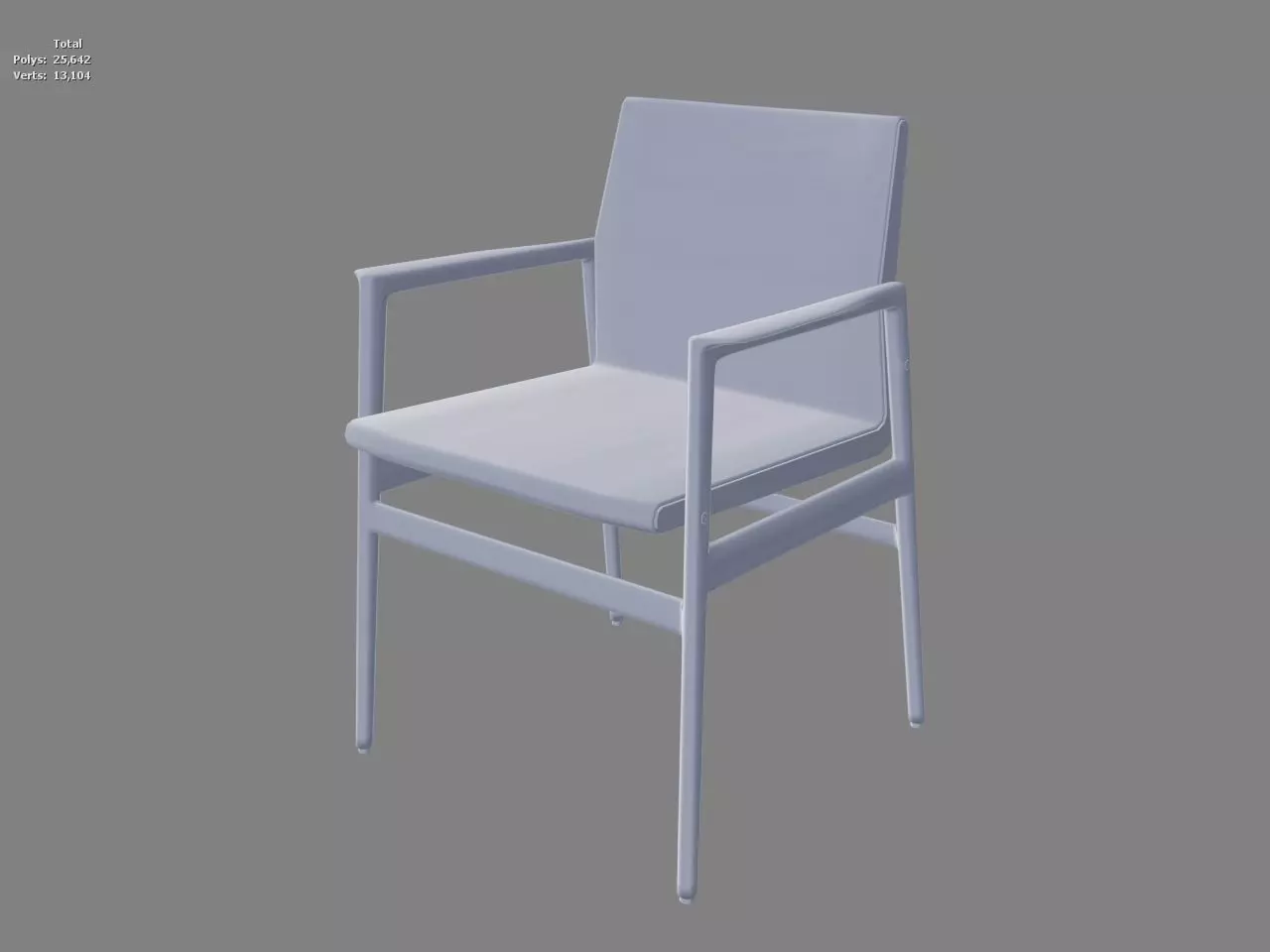 Houndstooth Pattern Modern Armchair with Metal Frame 3D model_2