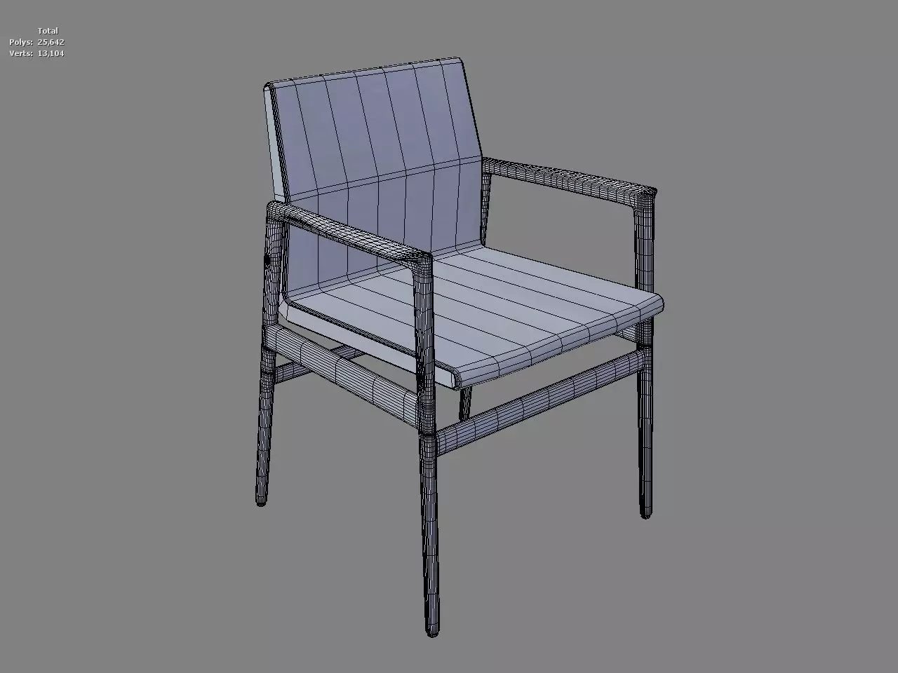 Houndstooth Pattern Modern Armchair with Metal Frame 3D model_3