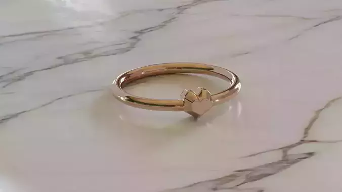 Gold ring Minimal - Womens- OBJ STL Blender File included