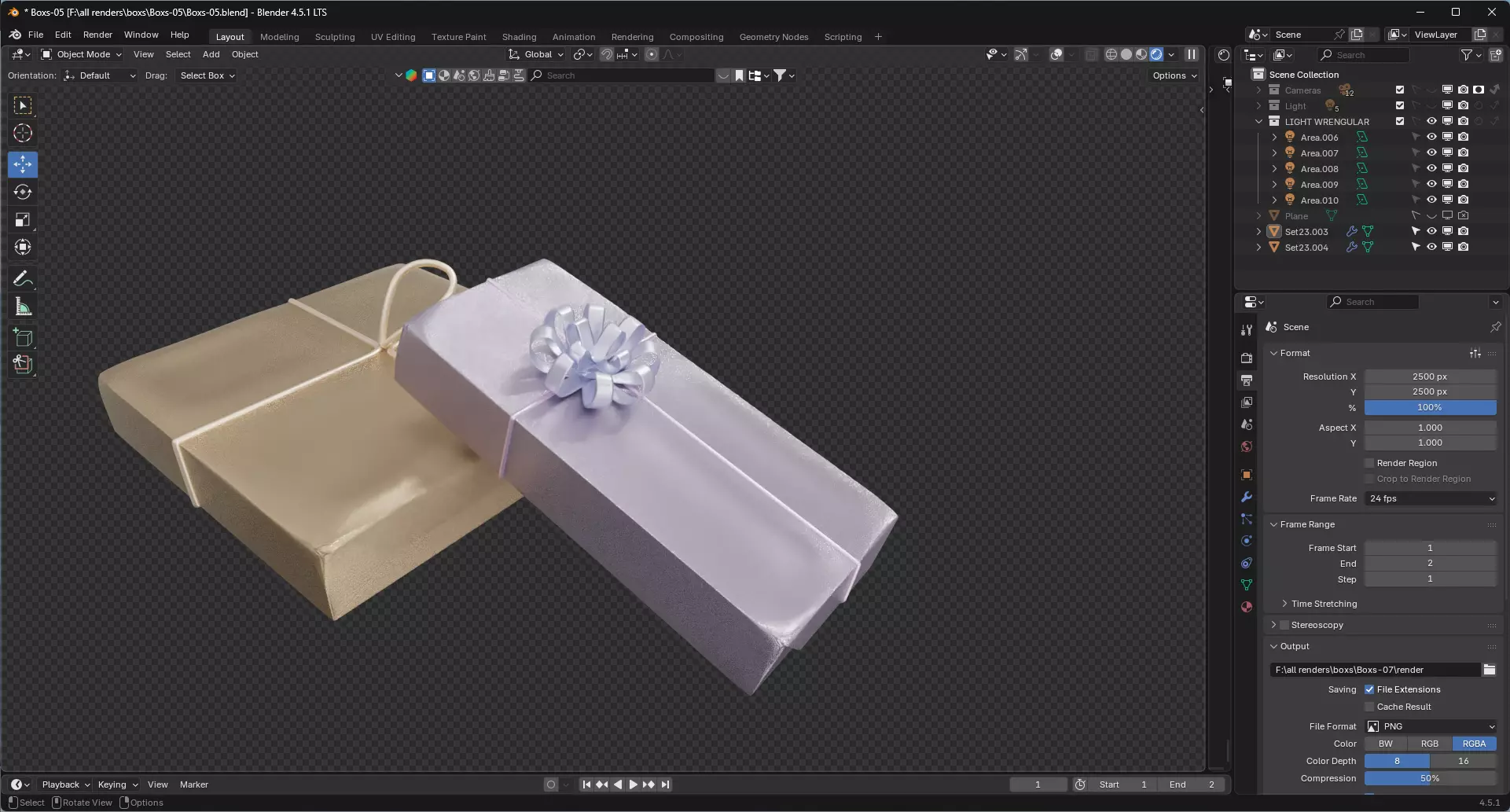 Gift box 09 3D model_2