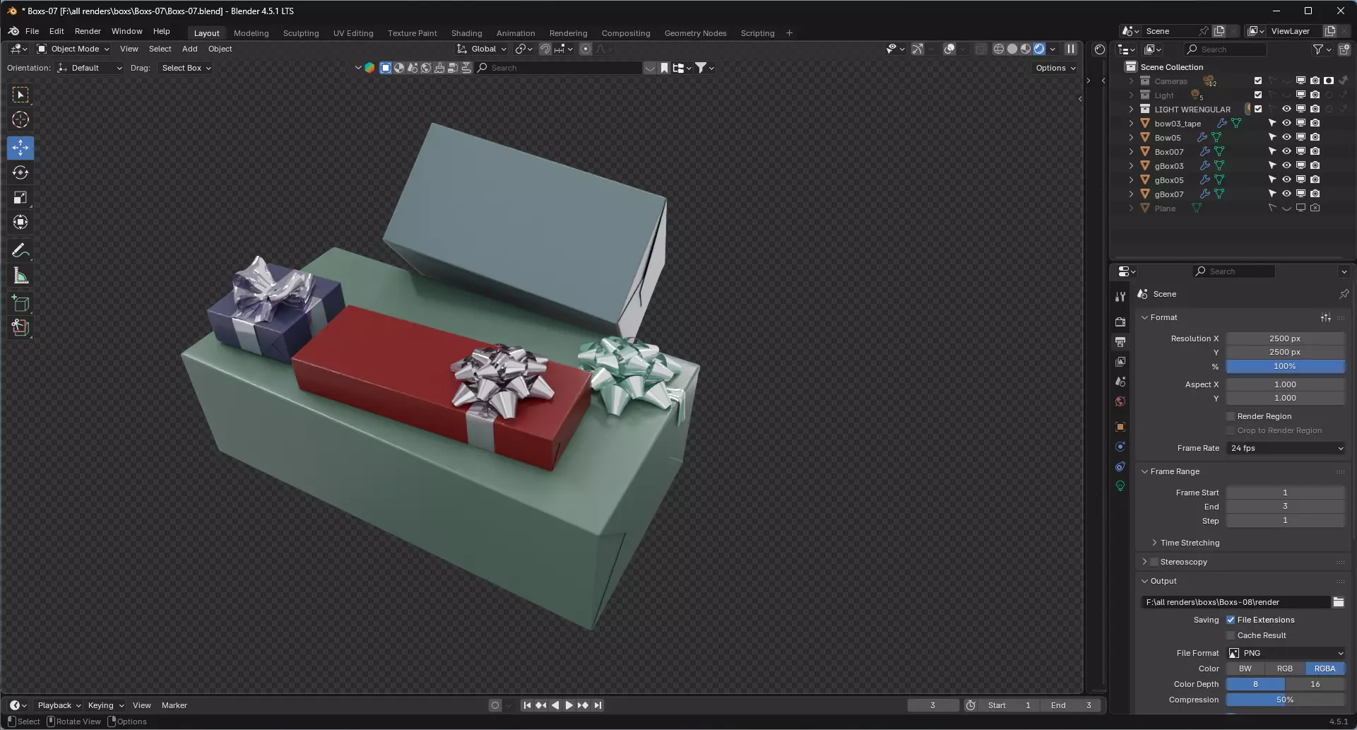Gift box 10 3D model_3