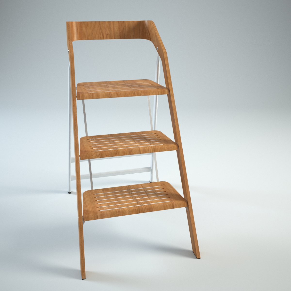 Vintage Usit Stepladder Chair 3Step Version 3D model CGTrader