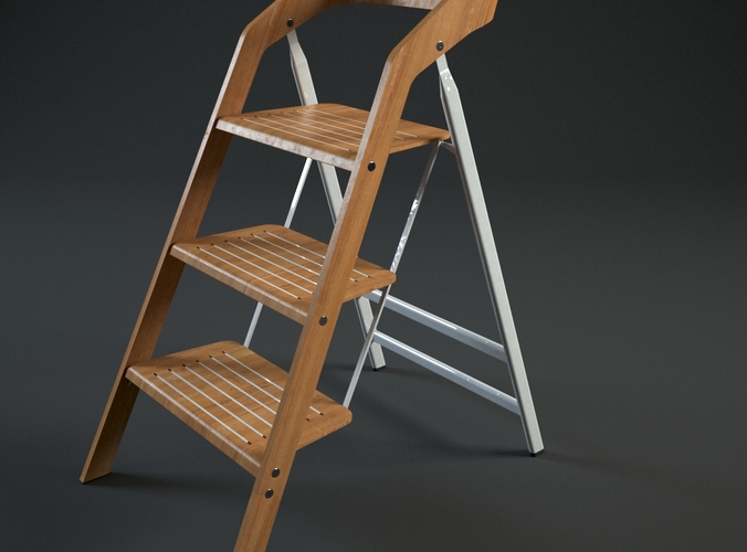 Vintage Usit Stepladder Chair 3Step Version 3D Model .max