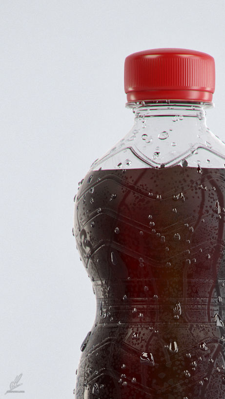 500ml Plastic Bottle - Coke 3D model_4