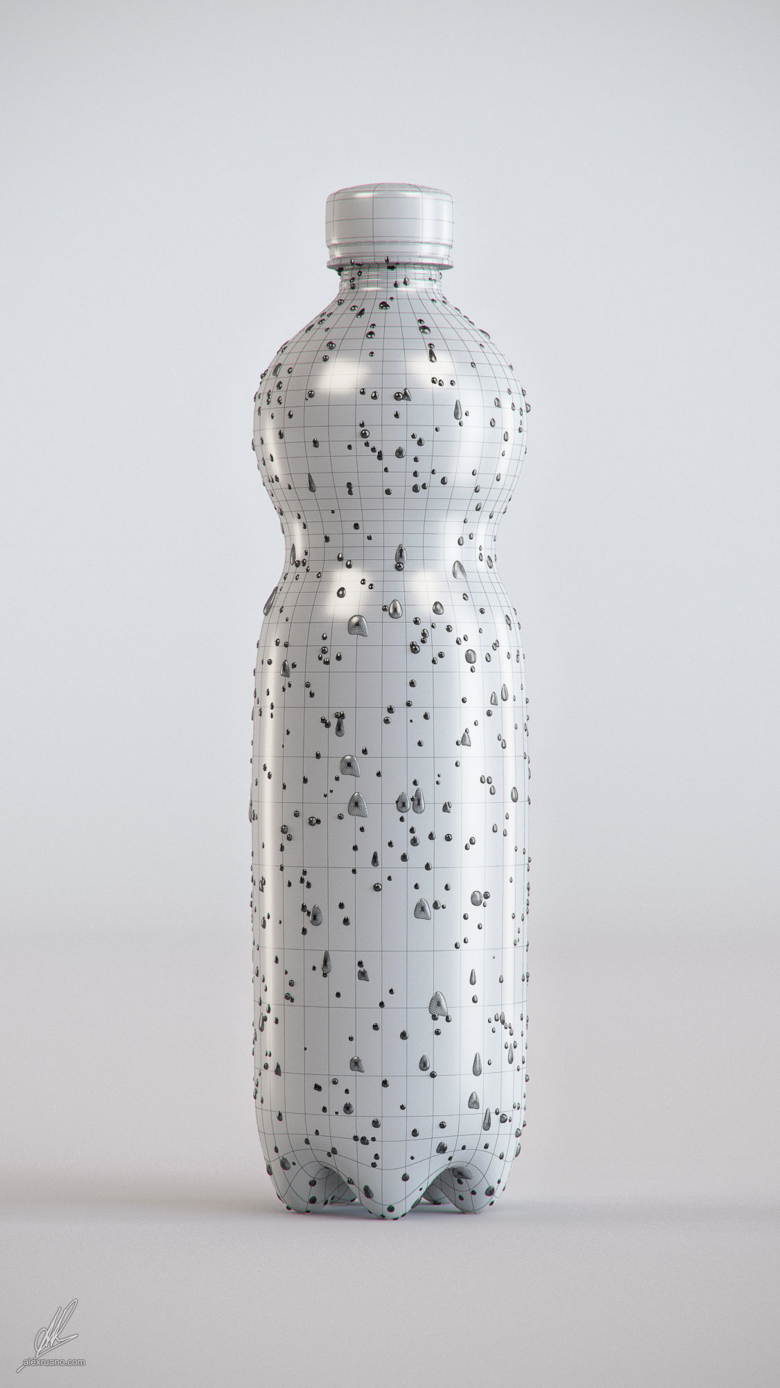 500ml Plastic Bottle - Coke 3D model_3