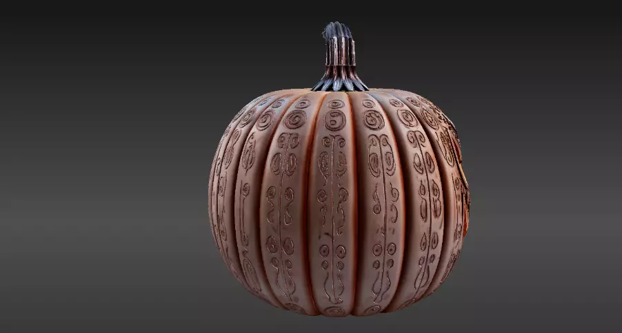 Jack-O-Lantern Pumpkin Enchanted Flame Pumpkin 3D Model 3D print model_11