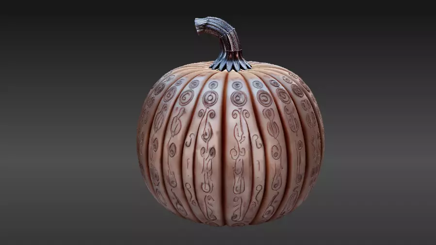 Jack-O-Lantern Pumpkin Enchanted Flame Pumpkin 3D Model 3D print model_12