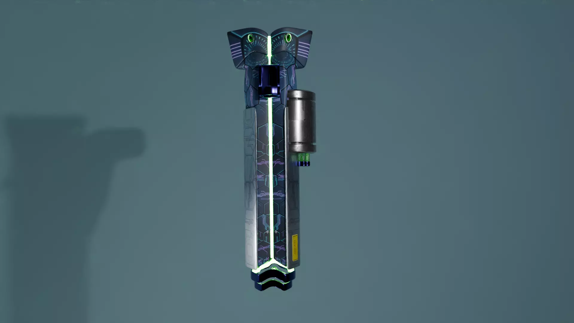 Gun Magnum scifi Low-poly 3D model_3