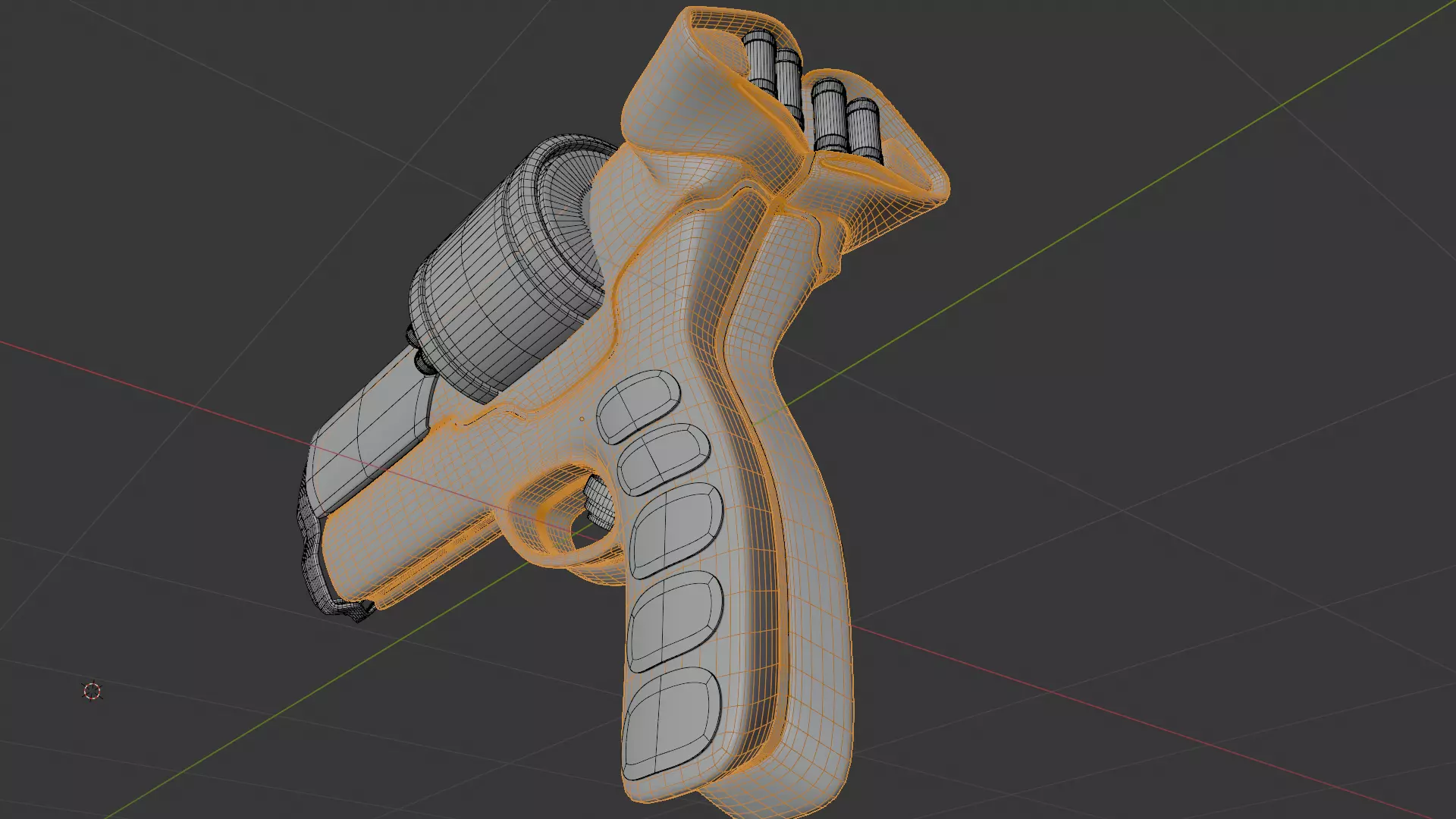 Gun Magnum scifi Low-poly 3D model_16