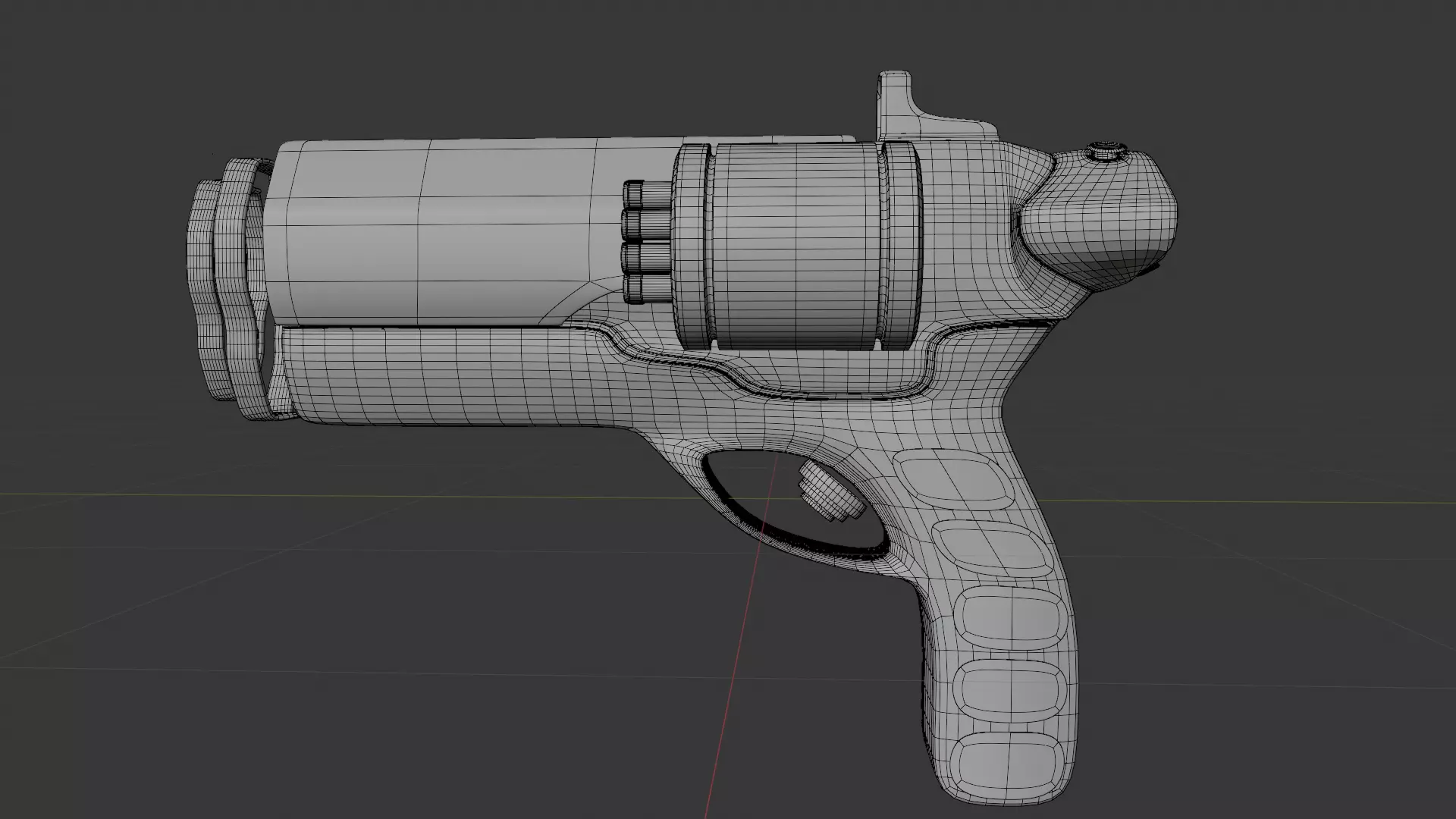 Gun Magnum scifi Low-poly 3D model_11