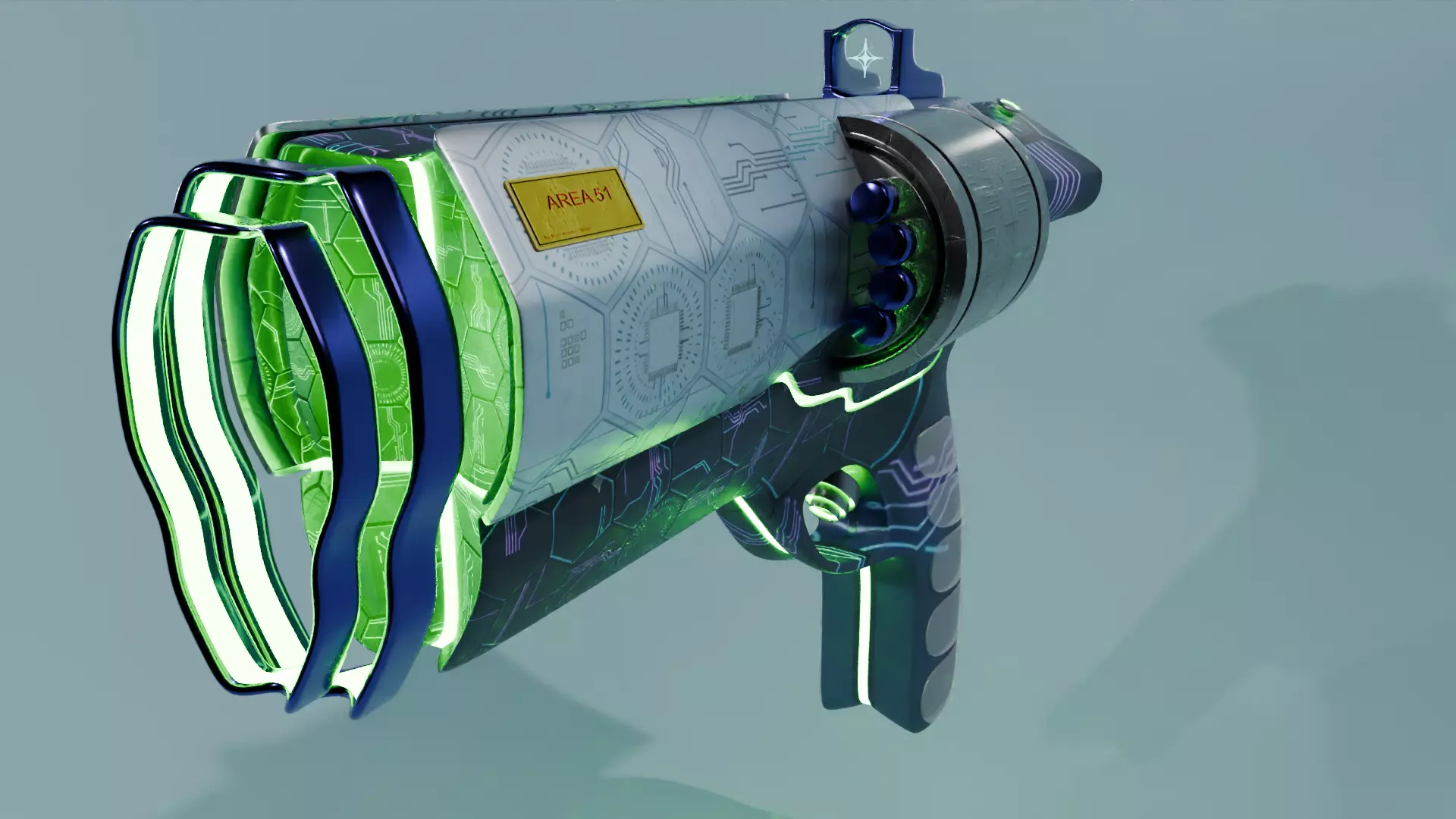 Gun Magnum scifi Low-poly 3D model_0