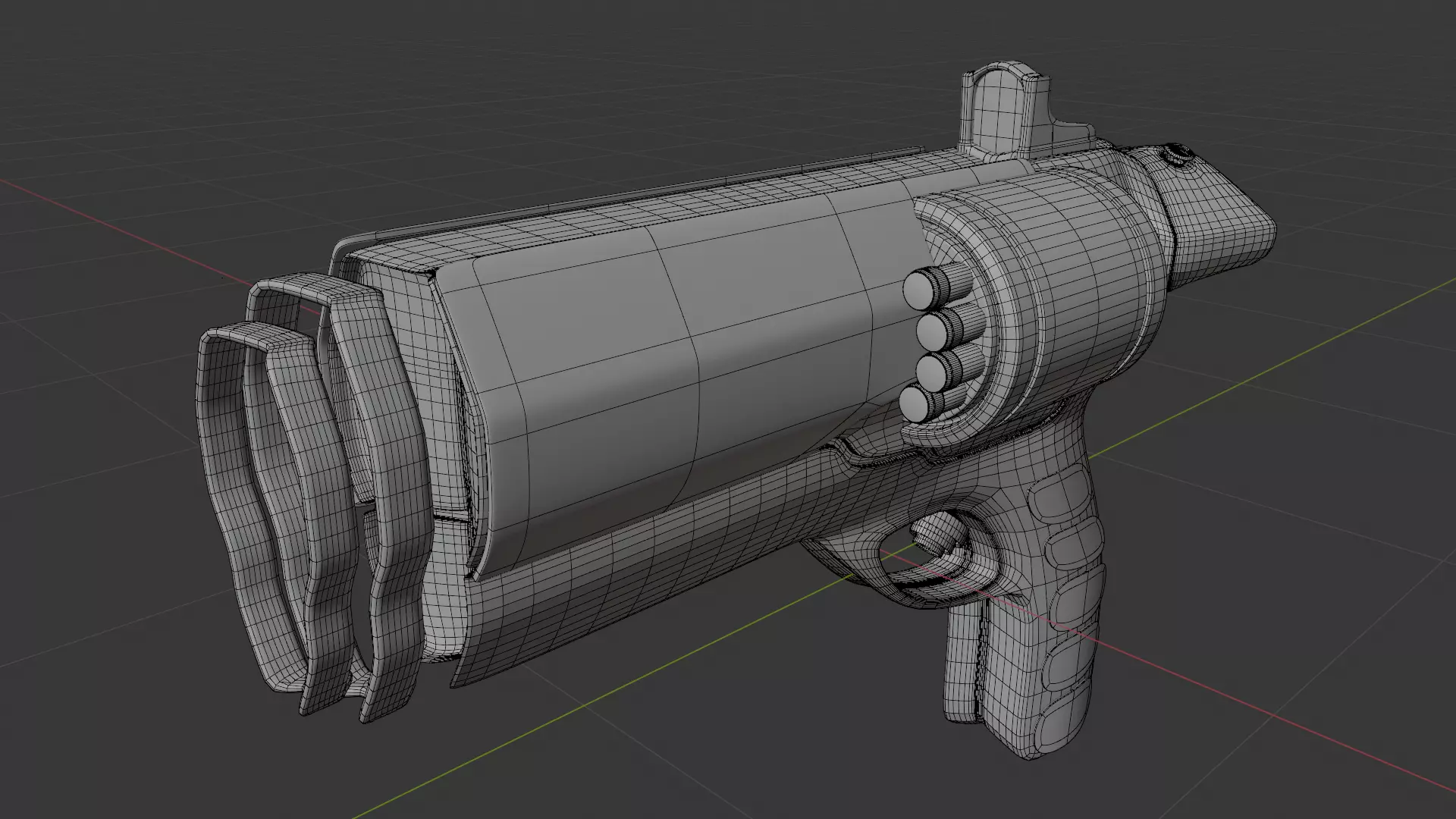 Gun Magnum scifi Low-poly 3D model_9