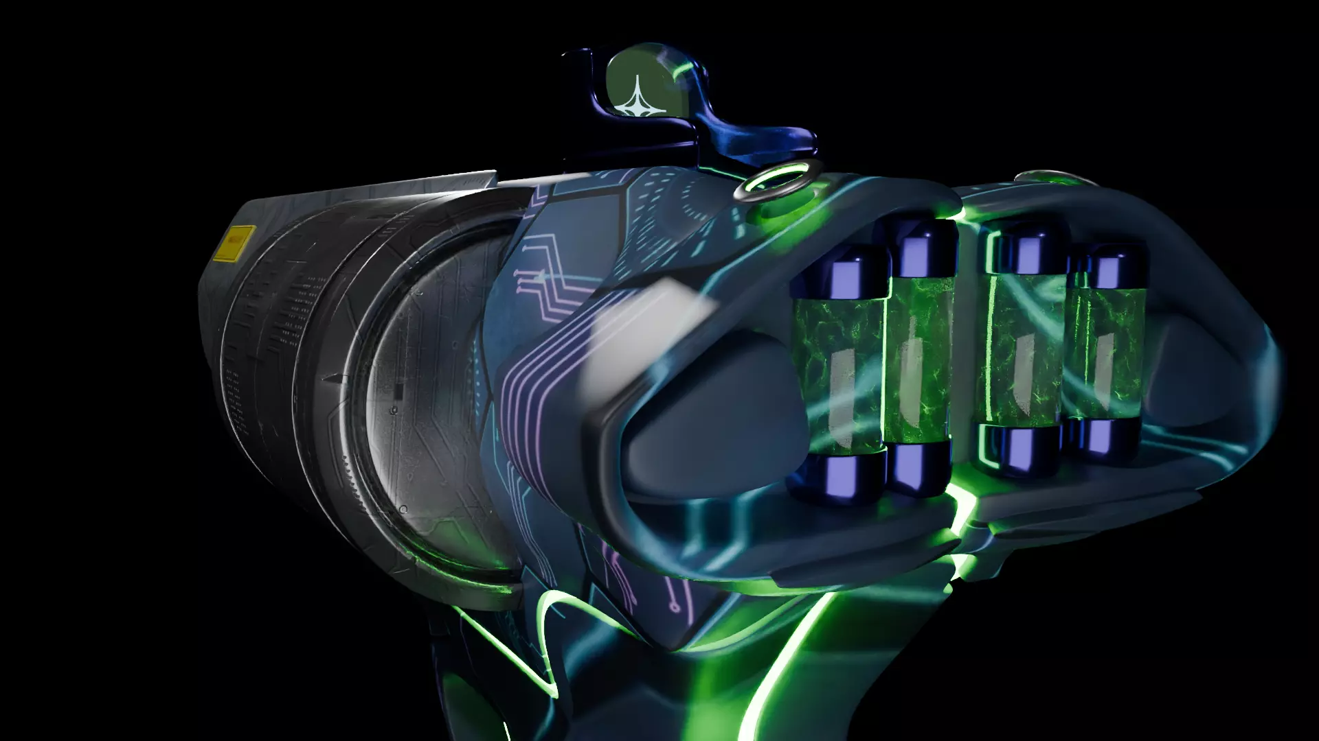 Gun Magnum scifi Low-poly 3D model_6