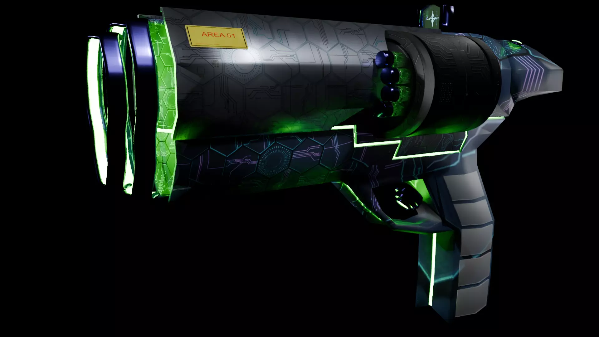 Gun Magnum scifi Low-poly 3D model_8