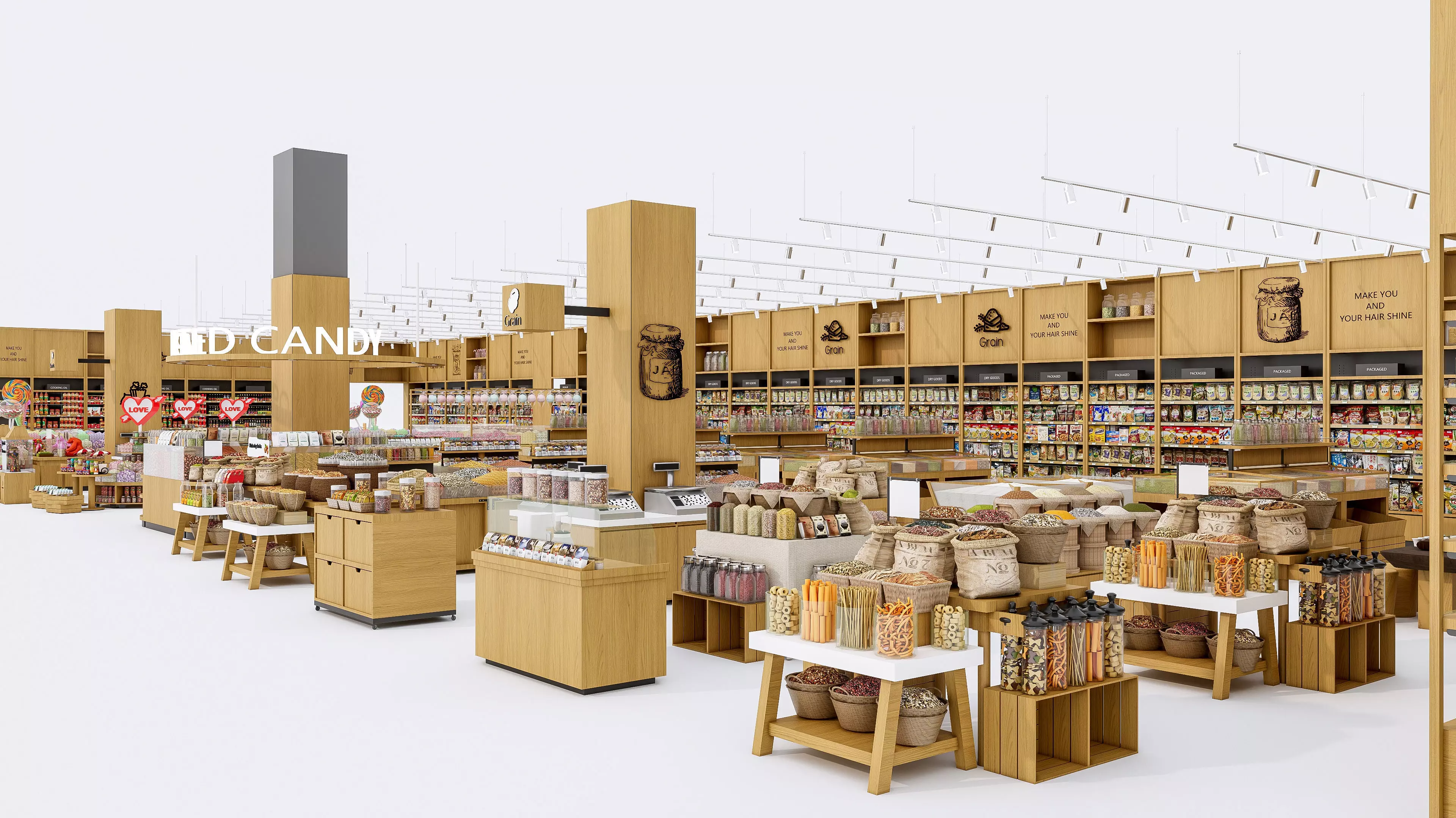 Supermarket  Convenience Store Shelves Display Racks 1 3D model_3