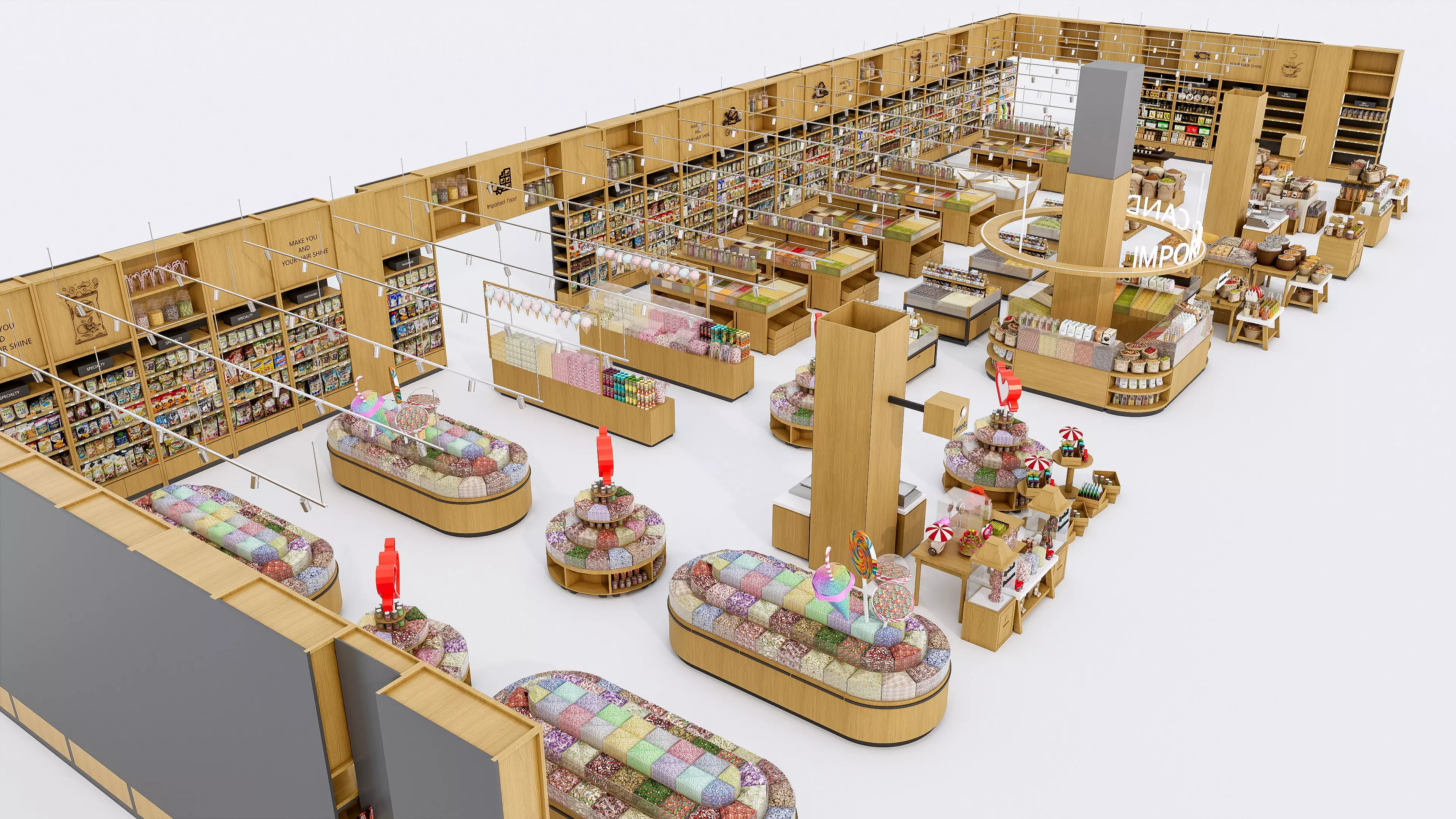 Supermarket  Convenience Store Shelves Display Racks 1 3D model_10