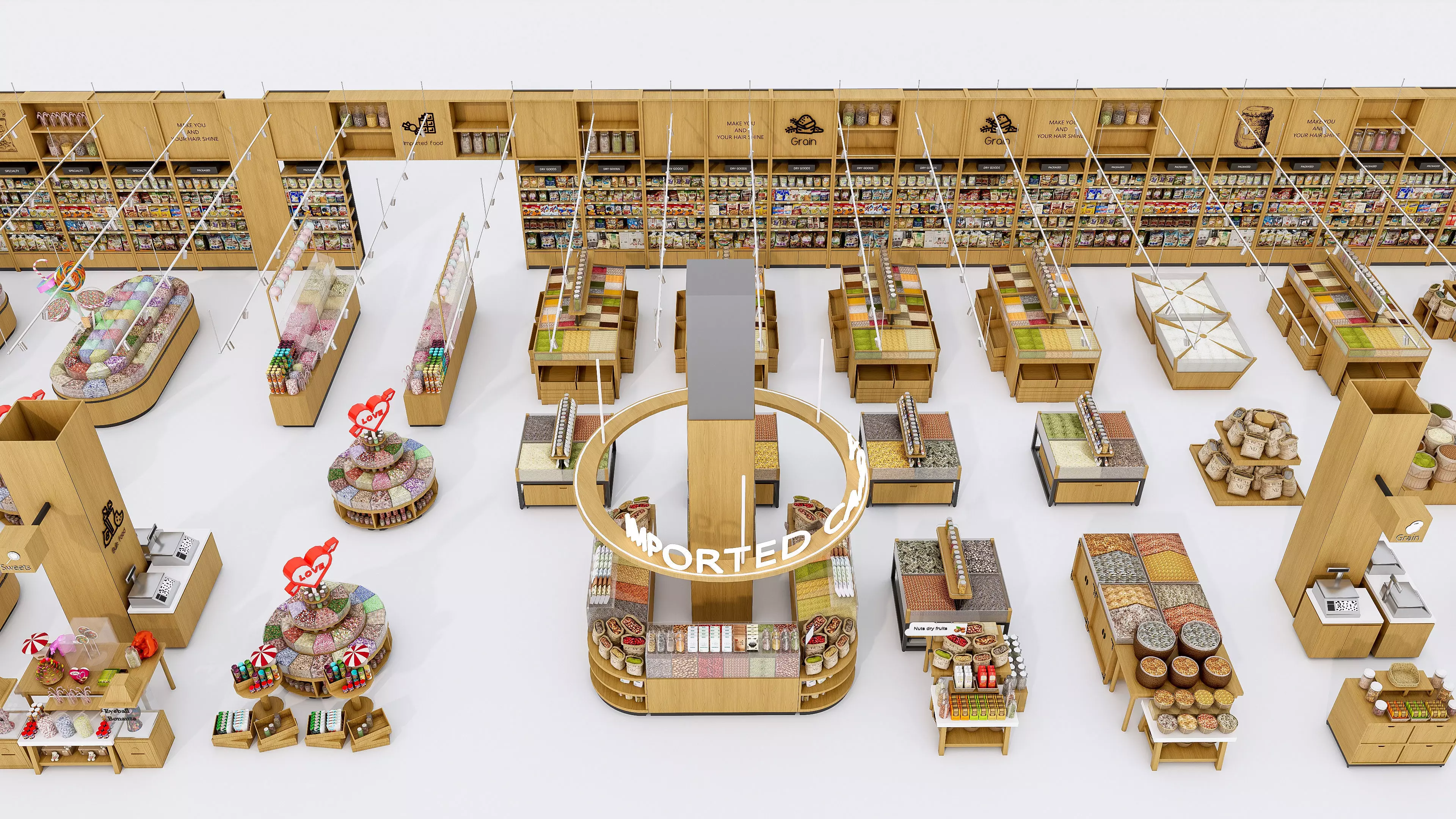 Supermarket  Convenience Store Shelves Display Racks 1 3D model_8